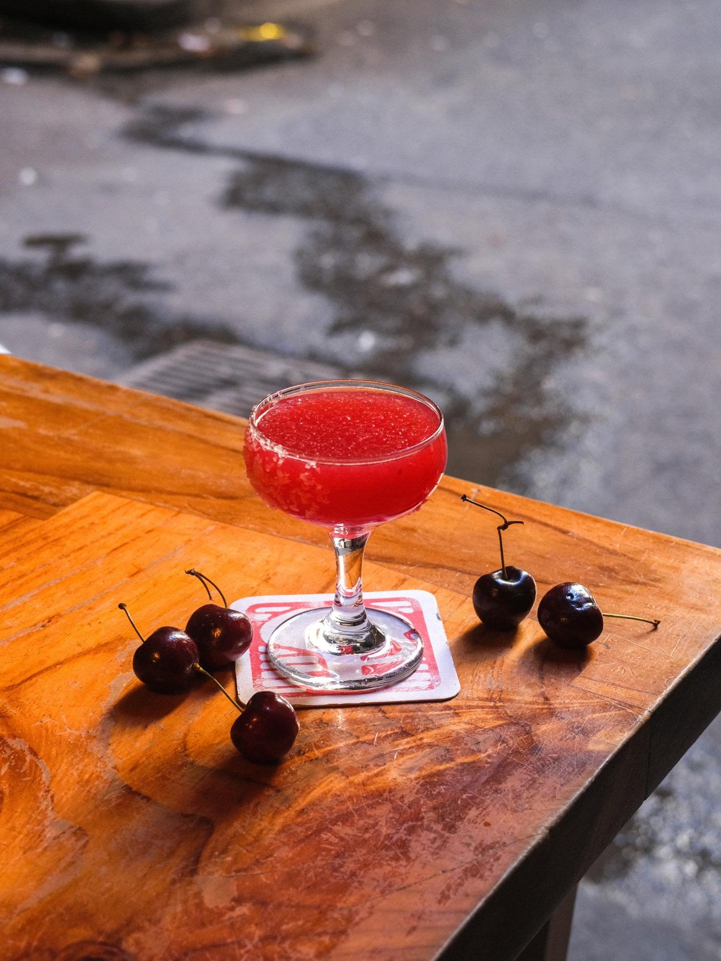 Cherry OK! ❤️

Tequila, Mezcal, Sugarcane, Lime, Cherries. 

Our annual tradition. The best fruit margarita on the planet. Cherries are at their absolute peak. The perfect festive margarita for our favourite week of the year. 

Open tonight &amp; tom