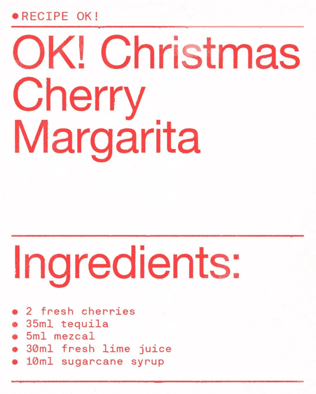 RECIPE. Cherry OK! ❤️

Try now at home these holidays. 

#CantinaOK!