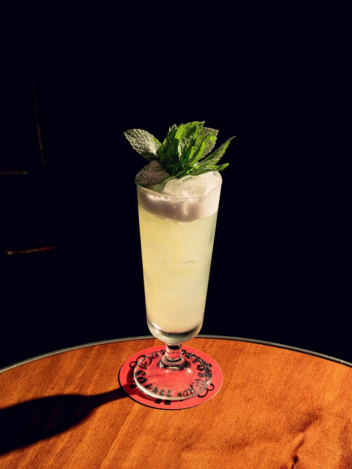 Gin Fizz.

Gin, Lillet Blanc, Lemon, Whites, 3 Mints 

One of our menu cocktails. The herbal, citrusy character of gin, shines with the sweet &amp; sour combo of citrus and celery syrup. 3 types of mint. Spearment, peppermint &amp; shiso, the scents 