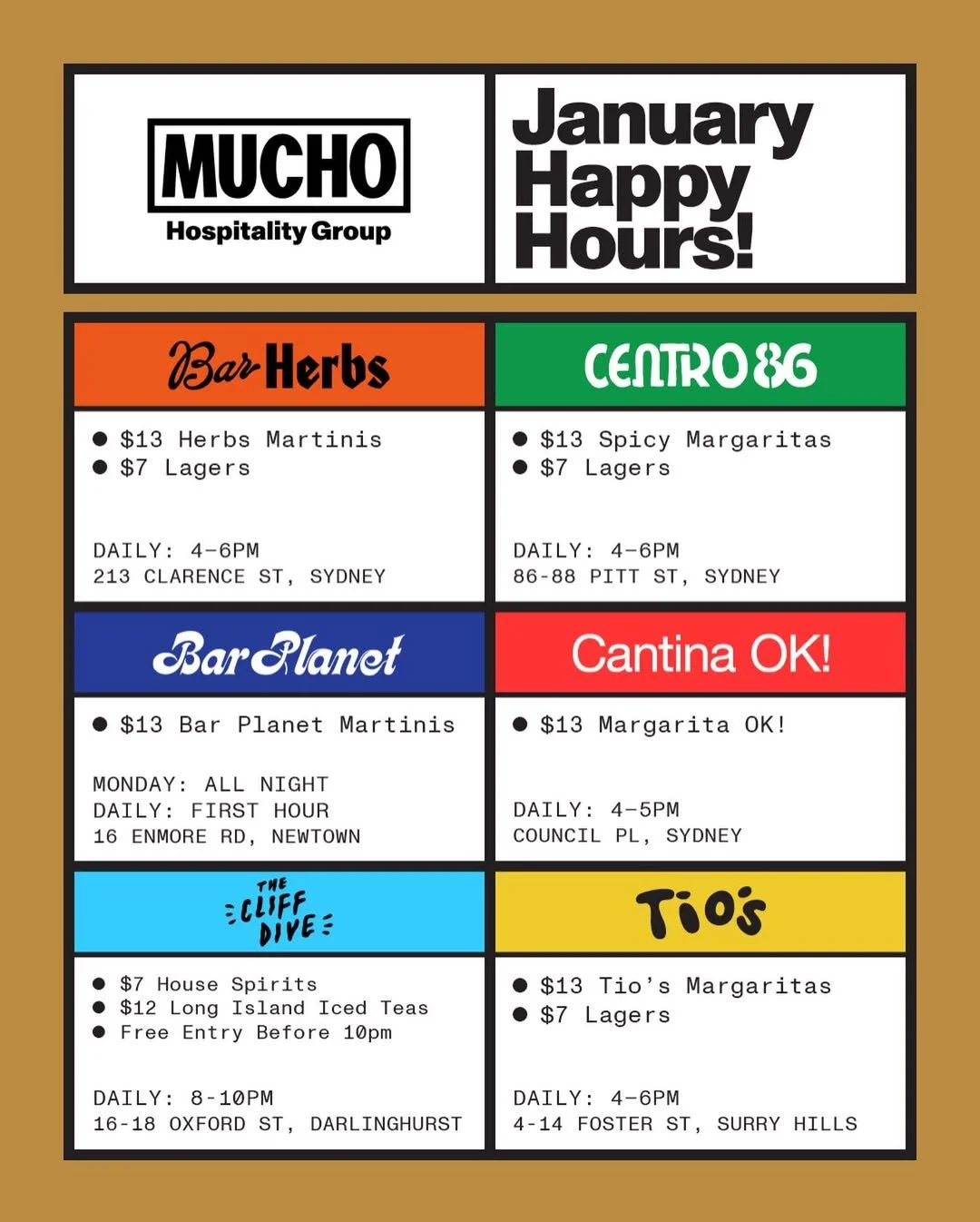 New Happy Hours for January!