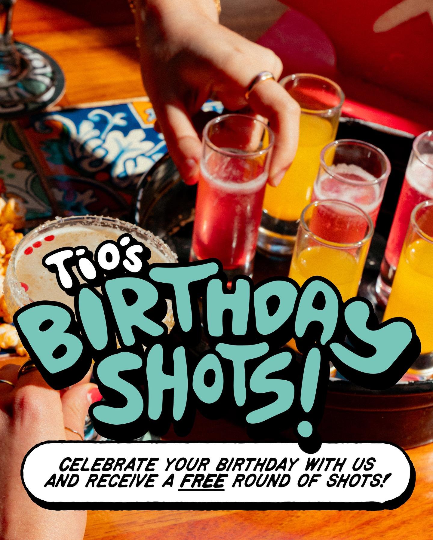 Celebrate your birthday at Tio&rsquo;s! 

Make a booking for 10+ friends and enjoy birthday shots on us!

Book Via Our Bio Now! 

#Tios