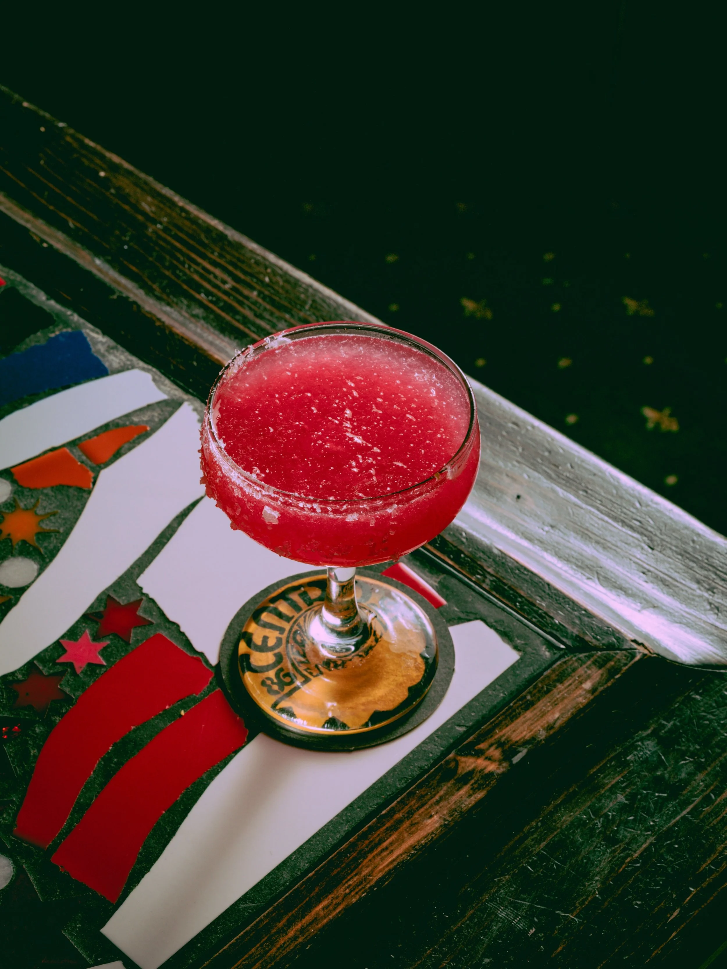The Rosa Margarita. A menu favourite.

Tequila, Damiana. Plum, Lime, Raspberry

A perfectly pink margarita. Damiana, a herb used in tea, widely in Mexico and Latin America, works really well with plum and raspberry to create a delicious but zippy mar
