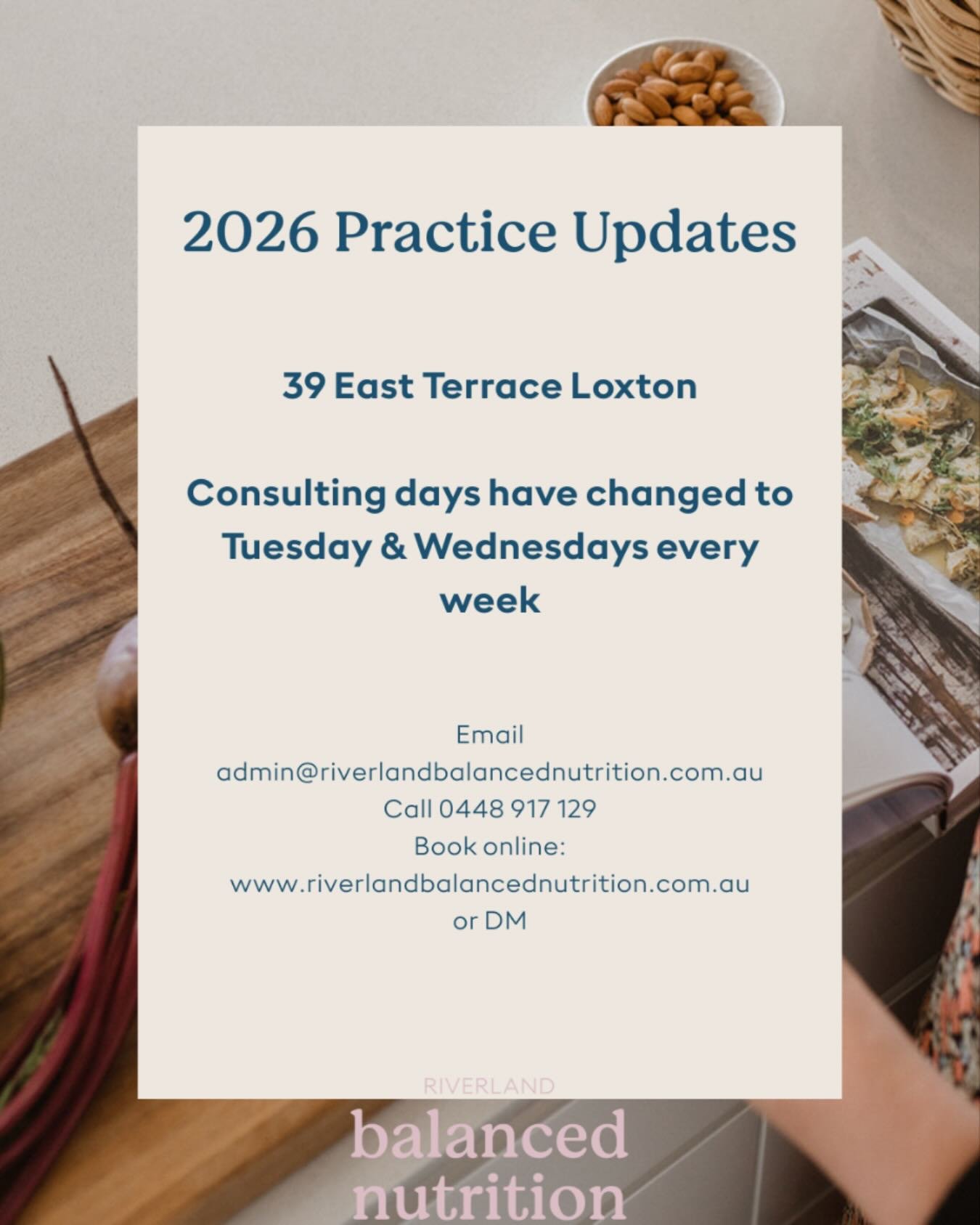 Stay tuned for more updates to services in 2026.

#ruraldietitian #ruralhealthcare #ruralhealthcareprovider #riverlandsouthaustralia