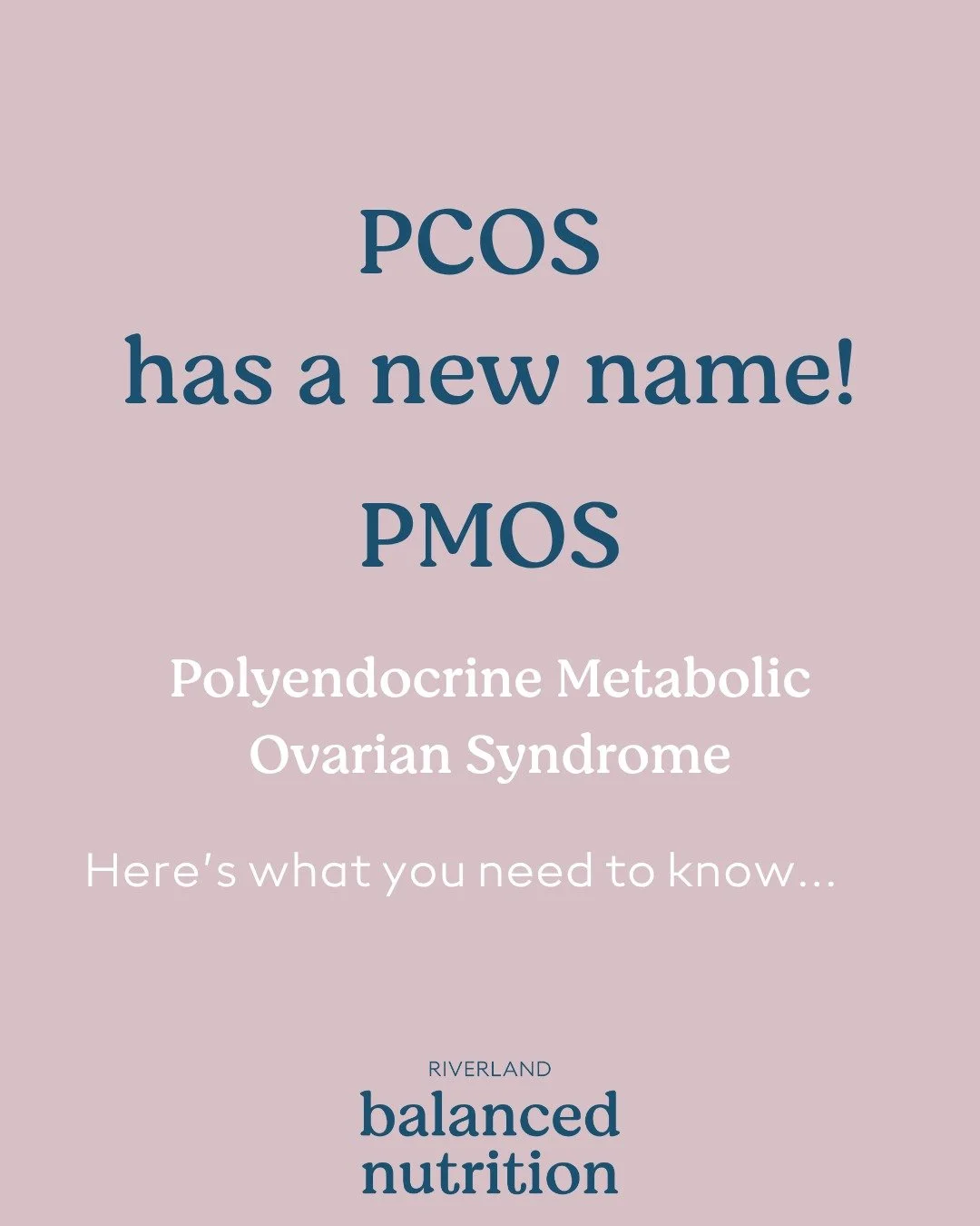 PCOS has officially been renamed to PMOS &mdash; Polyendocrine Metabolic Ovarian Syndrome.

And honestly, I think it&rsquo;s a step in the right direction.

For years, the name Polycystic Ovary Syndrome has been misleading. Many people with PCOS don&