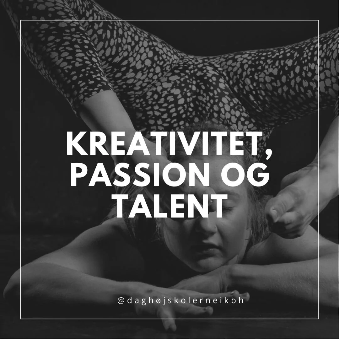 Kreativitet, passion og talent 

Vi bliver dygtigere til det, vi vil v&aelig;re gode til&hellip;

F&oslash;lg med i elevernes hverdag p&aring; tv&aelig;rs af dagh&oslash;jskolerne i K&oslash;benhavn, hvor kreativitet, diversitet, kunst, kultur, l&ael