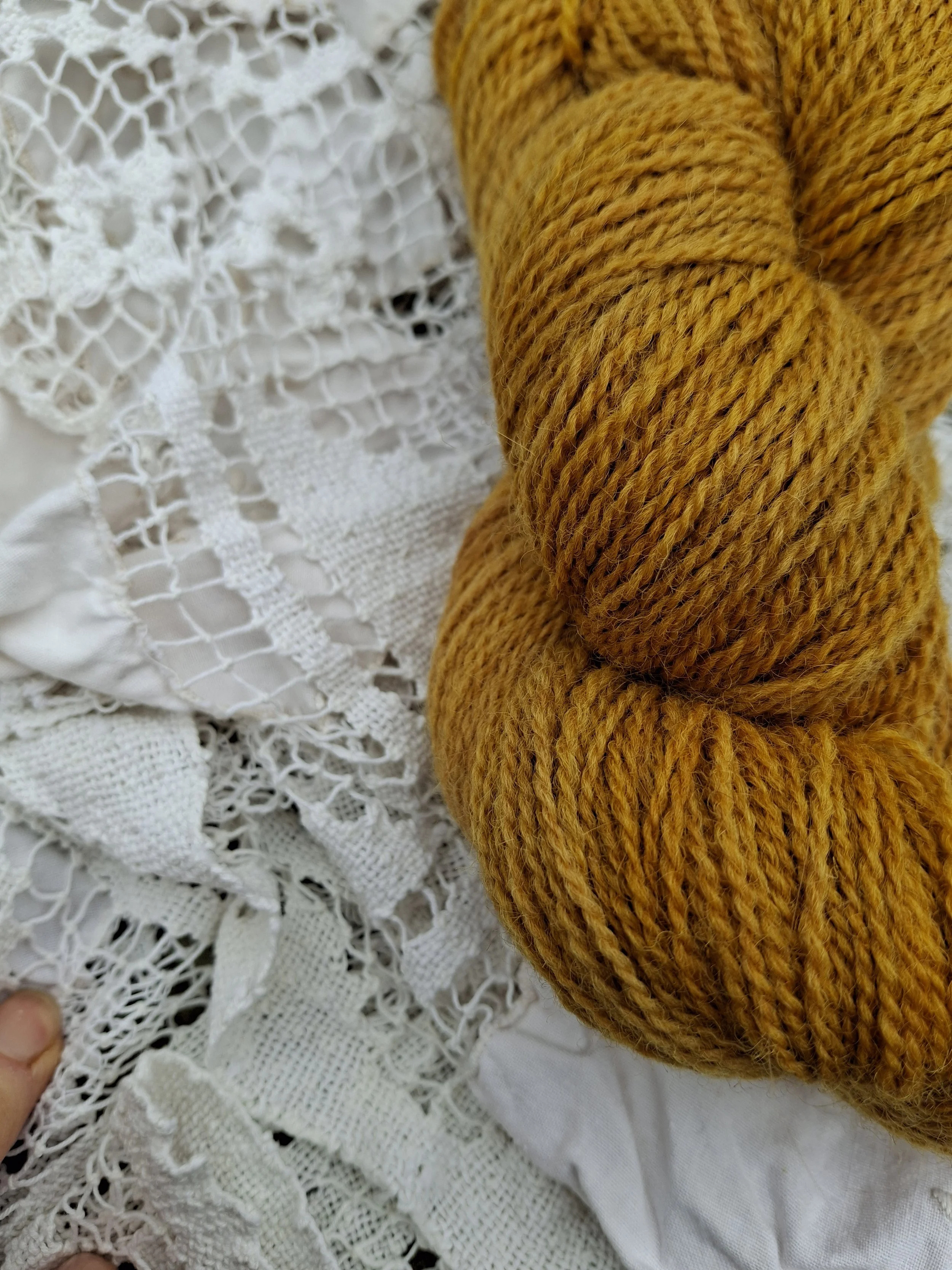 Sunrise at Maes Howe, Hand dyed, Jacob 4 ply, 100g pure wool