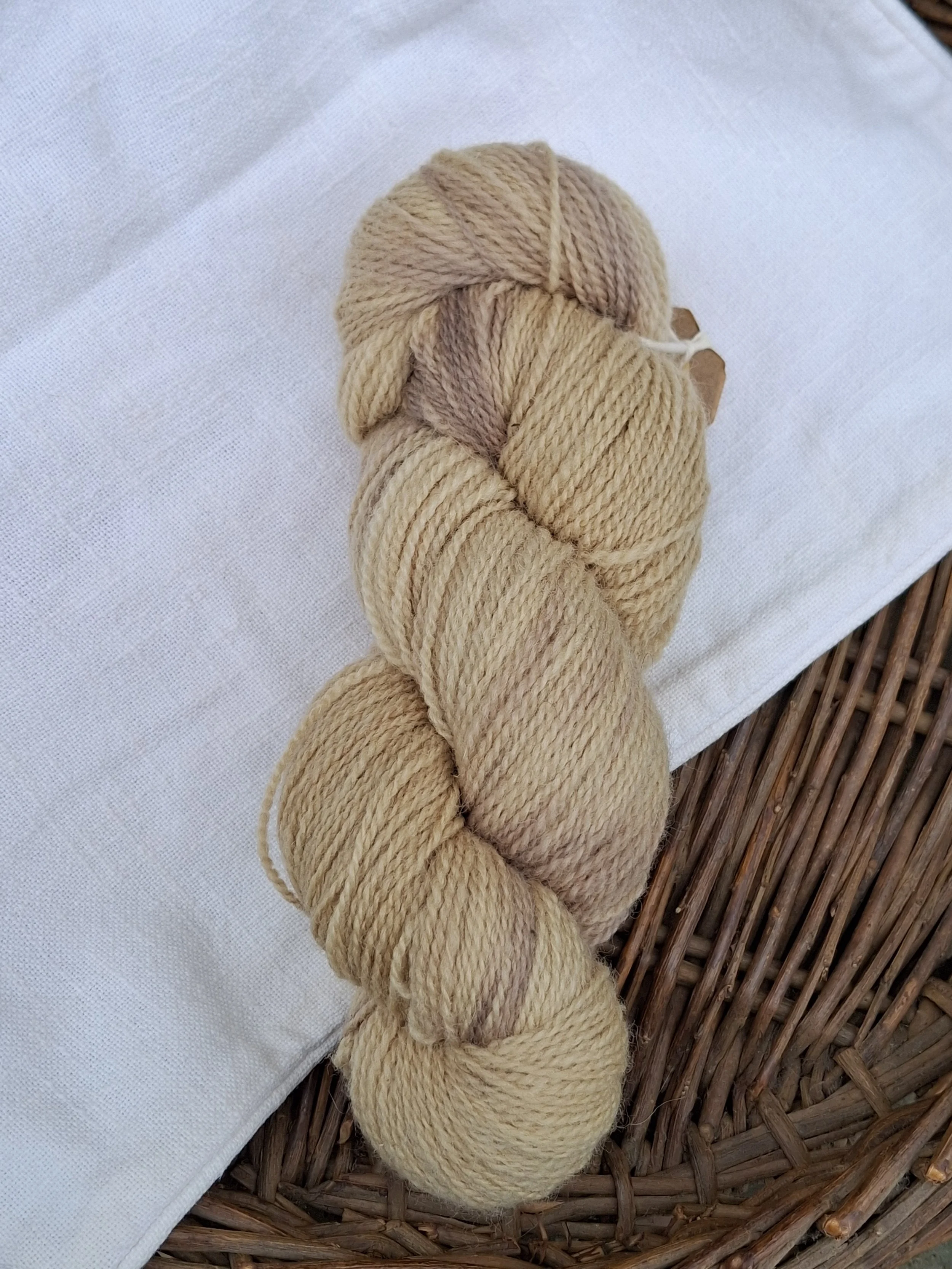 Alder, 7 (light) 100% pure Jacob wool. 100g 4 ply