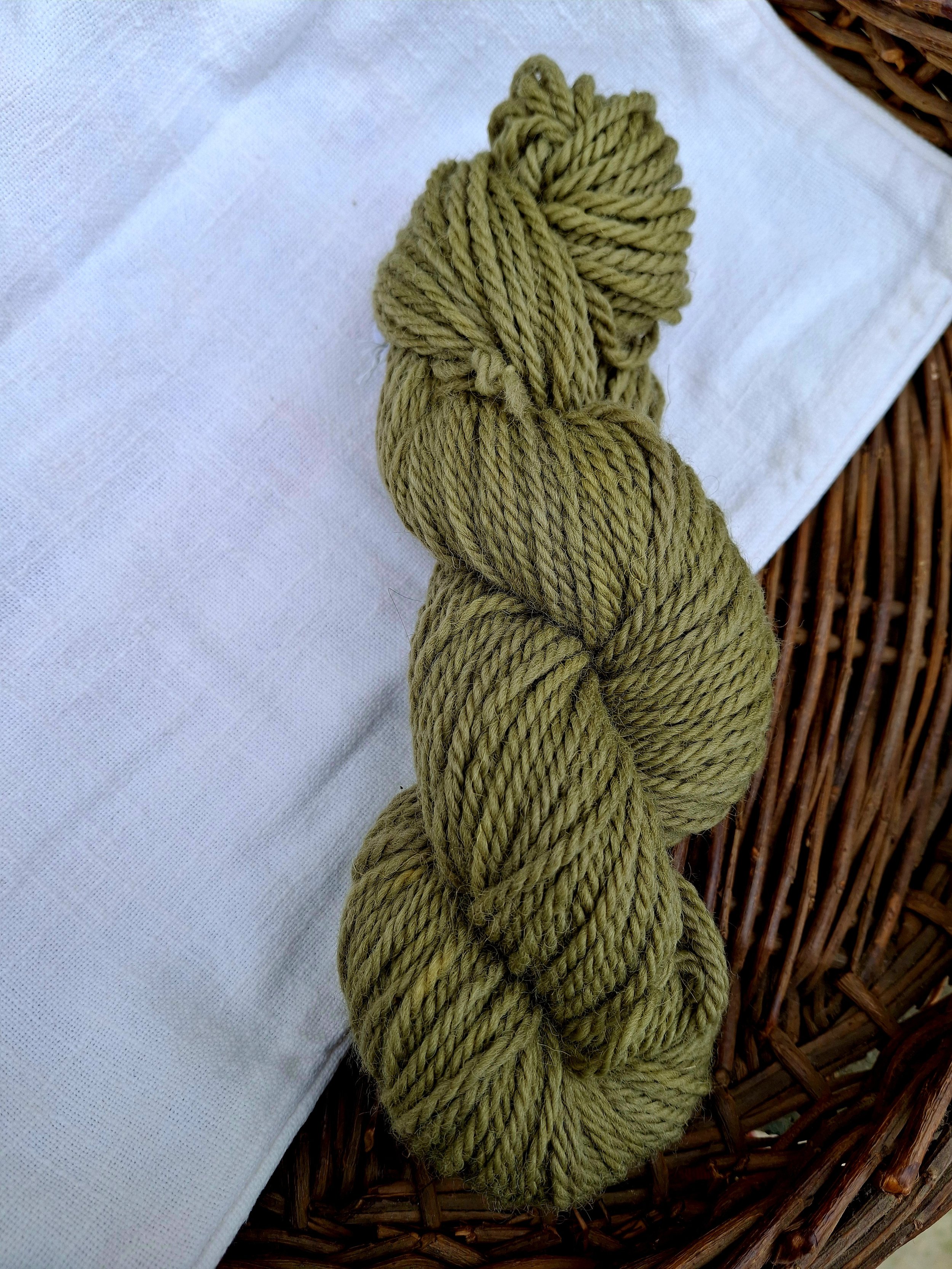 Heather 4 (mid). 100% chunky Jacob wool, 100g Cheviot