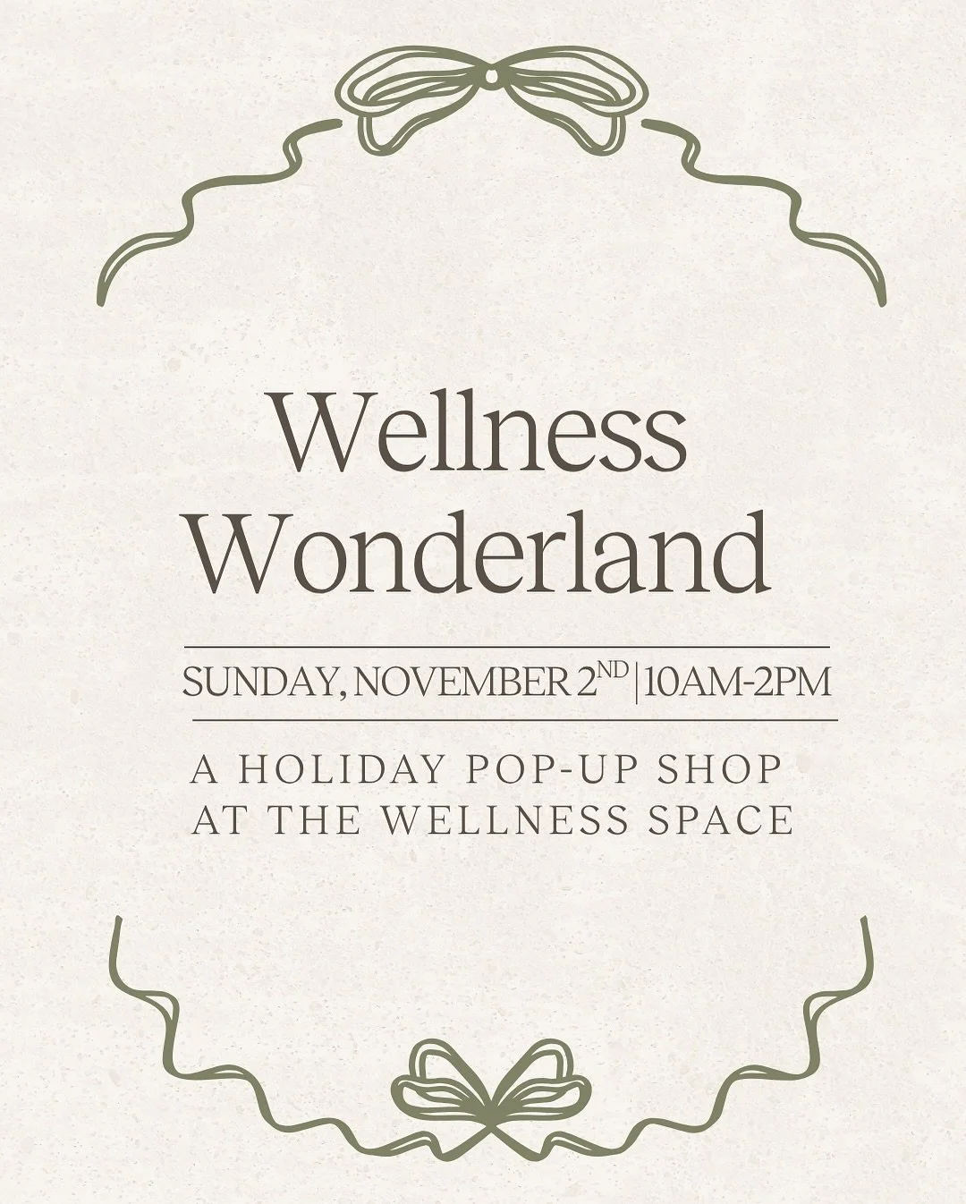 Mark your calendars, Wellness Wonderland is coming soon!
Think mindful gifting, festive fun & local artistry.
Sunday, Nov 2 | 10–2 PM
📍 The Wellness Space