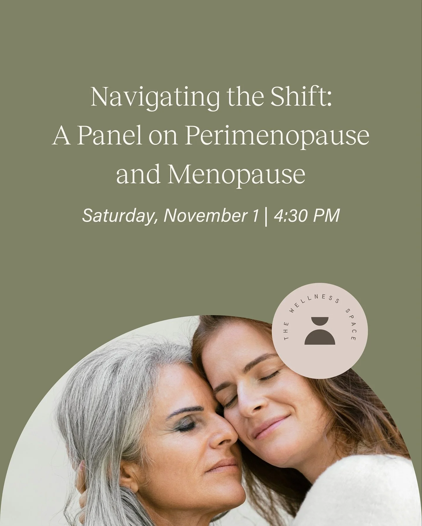 Join us for Navigating the Shift: A Panel on Perimenopause and Menopause on Saturday, November 1 | 4:30–5:30pm.
This will be an honest, uplifting panel designed to help you better understand what’s happening in your body, and how to feel