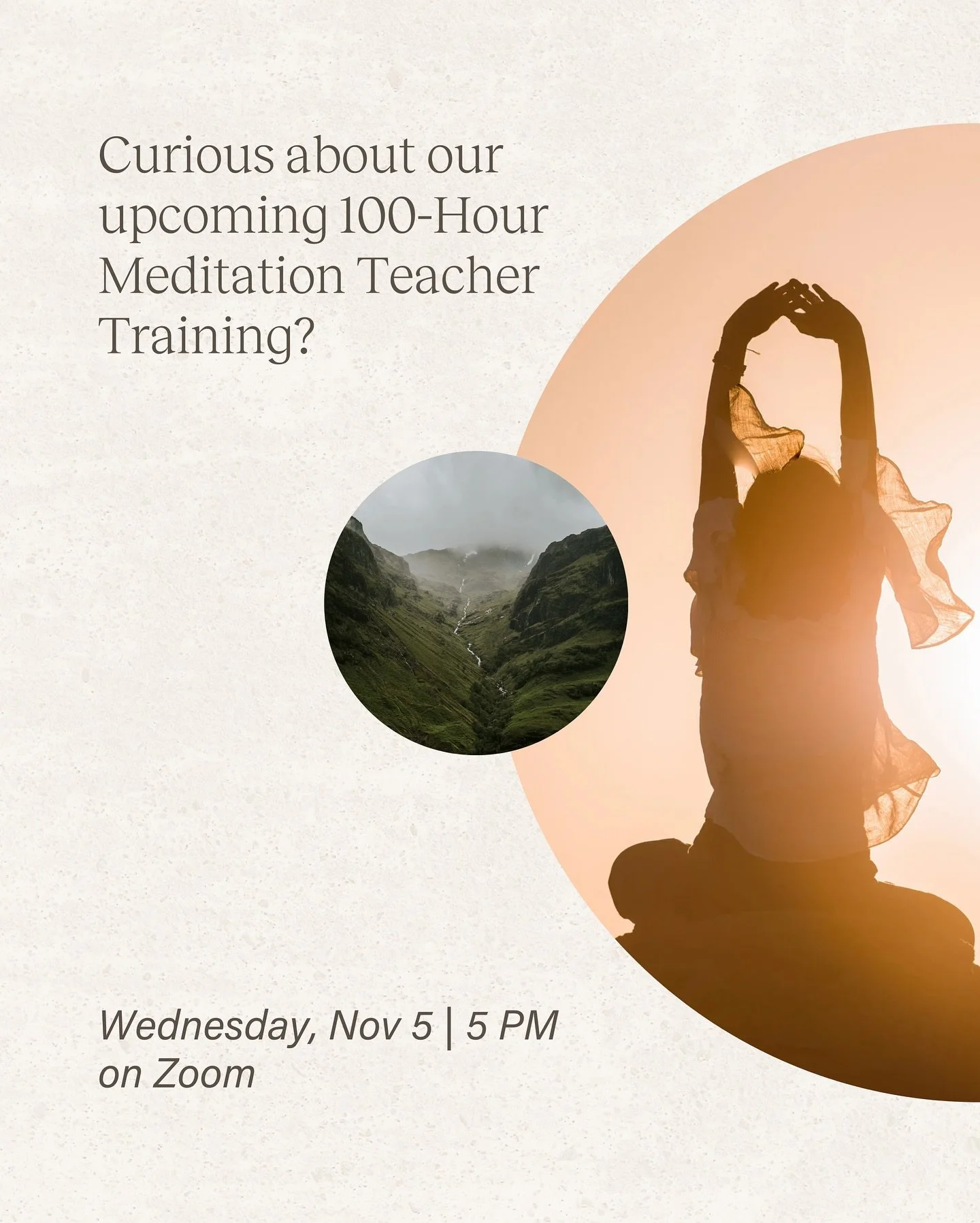 Join us on Wednesday, Nov 5 at 5:00pm for a live Zoom Q+A with Kyle + Maria. We&rsquo;ll walk through the training, who it&rsquo;s for, what you&rsquo;ll learn, and how it fits into your teaching + wellness path.

To join: reserve your spot under &ld