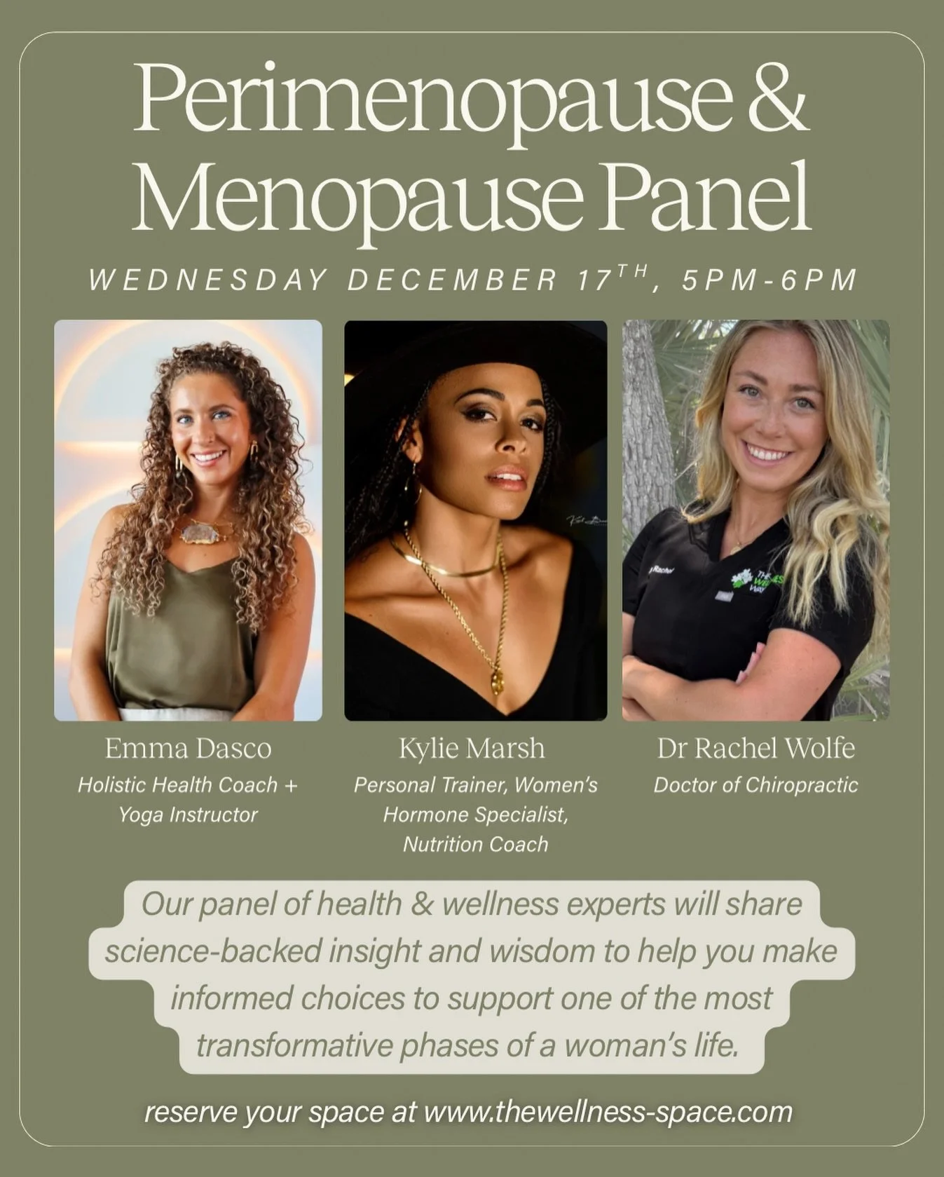 Join us for an open and empowering conversation on perimenopause and menopause. This panel is a space to feel supported, informed, and understood. Whether you&rsquo;re just beginning to notice changes or already navigating the full experience.

Dr. R