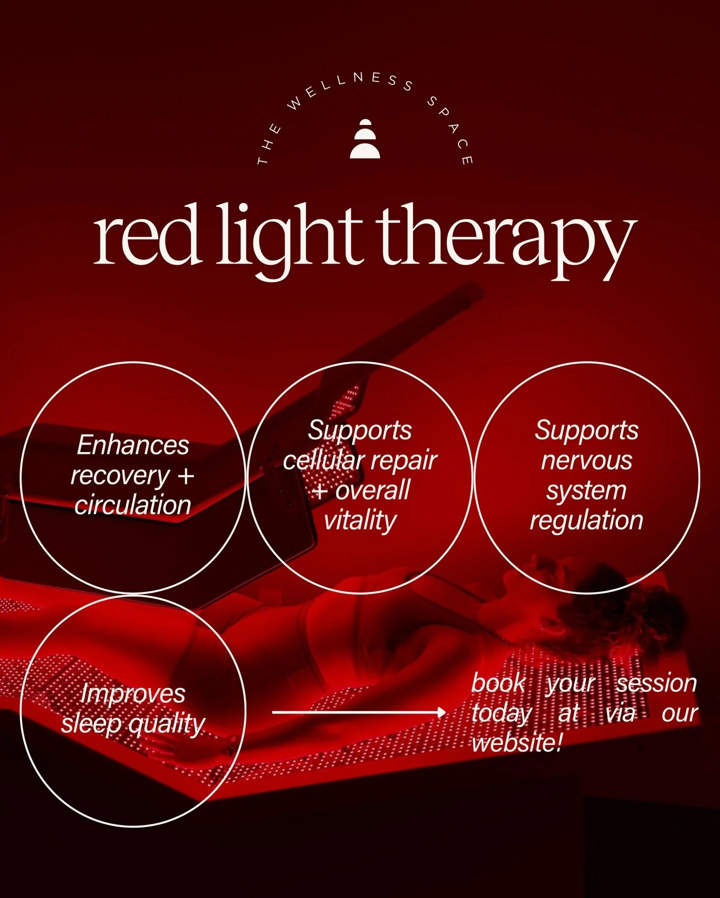 Experience our state-of-the-art Red Light Therapy bed and all of its benefits!

Drop-in sessions for $54 or try a session in our week of wellness for $48 ❣️