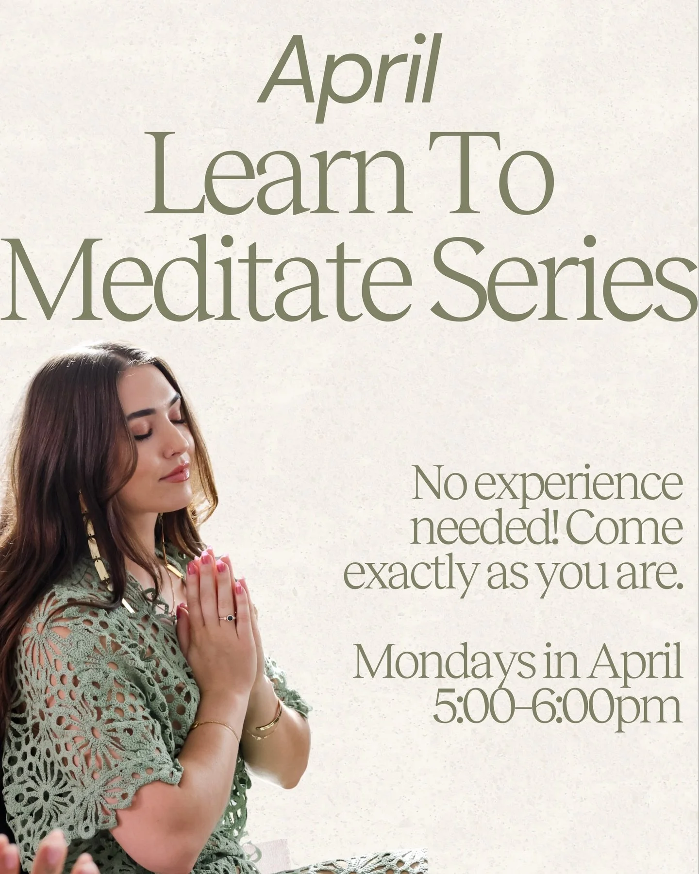 Our Learn to Meditate series is designed to meet you exactly where you are. Whether you&rsquo;ve never meditated or you&rsquo;re ready to deepen your practice.

You&rsquo;ll learn how to work with your mind, not against it. How to support your nervou