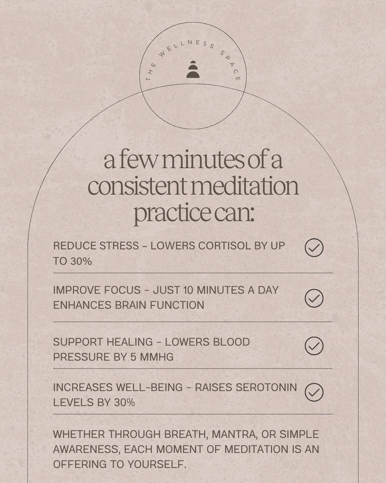 Just a few of the incredible benefits of meditation. Join us this week 🌸✨