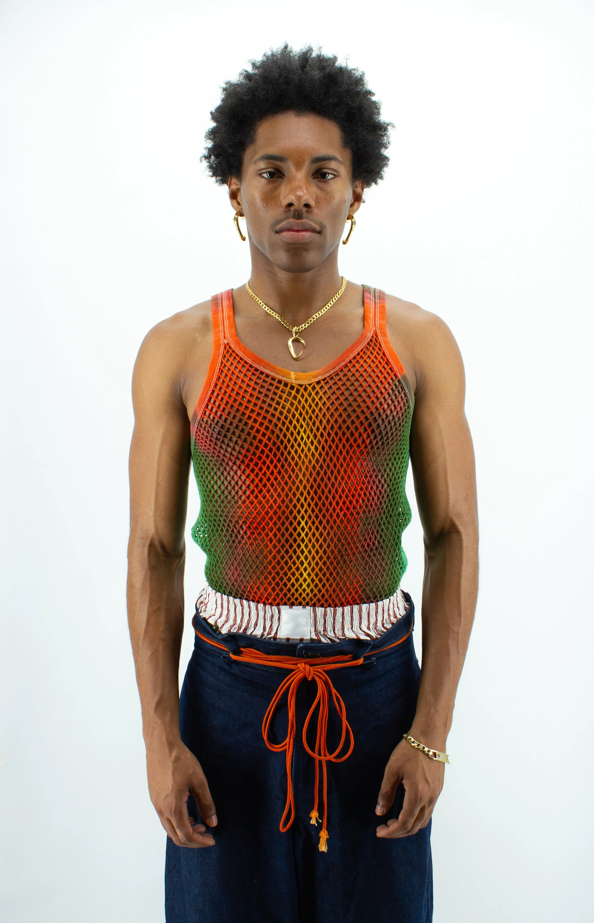 TIE AND DYE STRING VEST #7