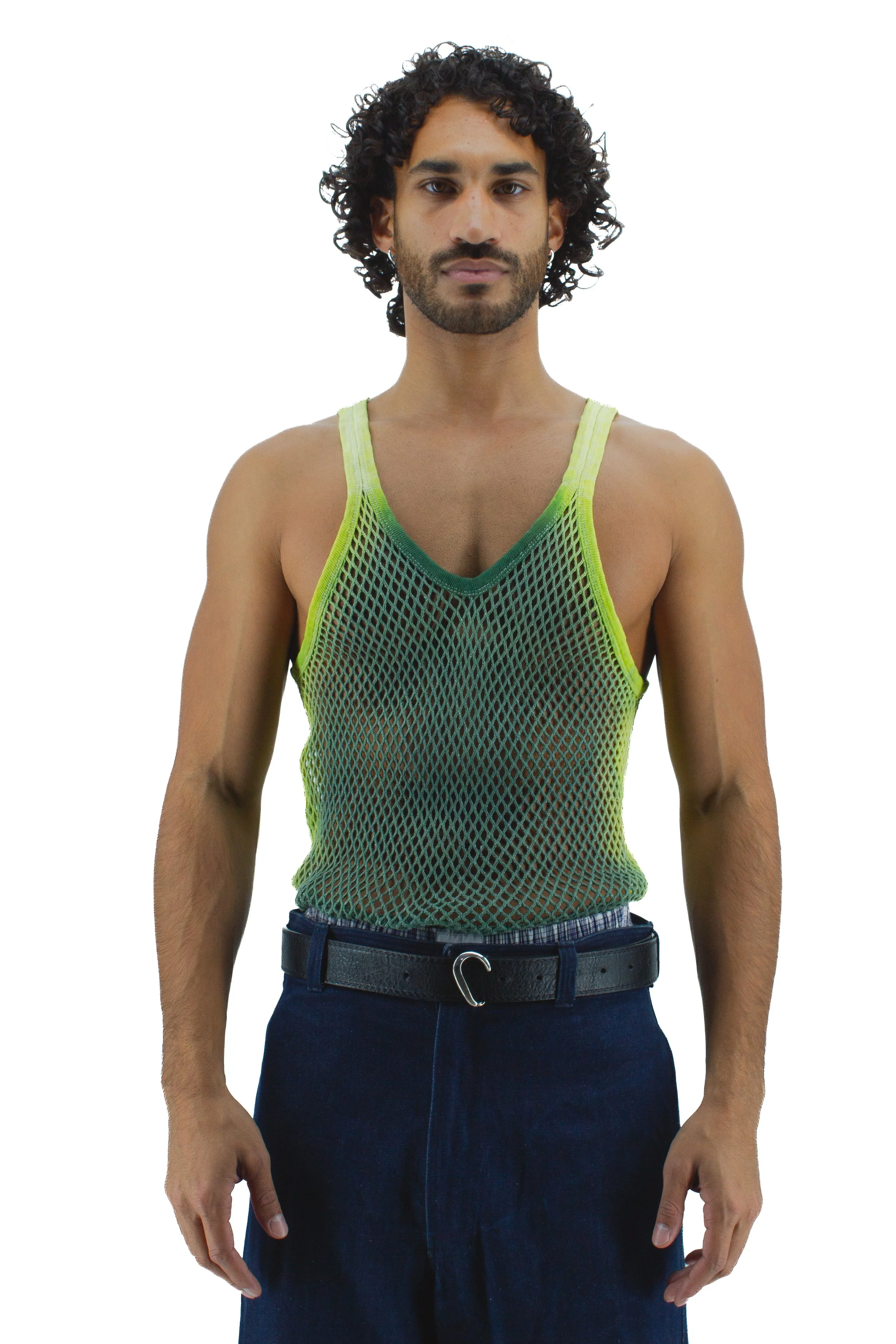 REGULAR STRING VEST - LIME SHADOW