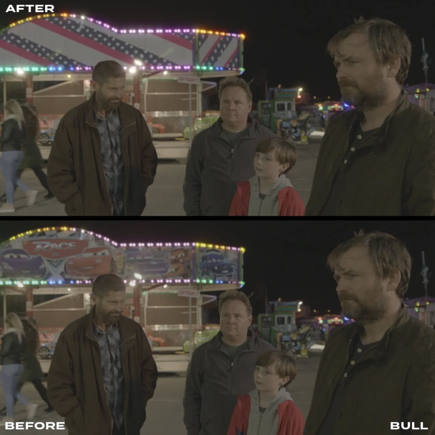 VFX Before and After. Sometimes you just have to replace the whole sign. Lots of tricky shots on the film. But the hard work was worth it. The film turned out great.
Bull Directed by @pawcorestar
#vfx #vfxartist #vfxbeforeandafter #beforeandafter