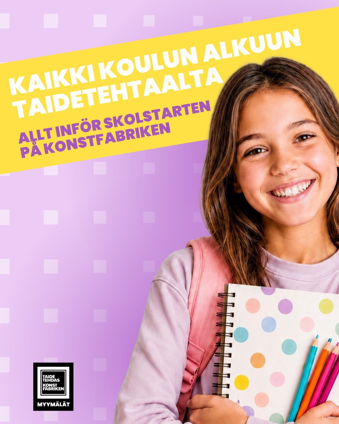 Koulun alku l&auml;hestyy ja ostoslista tuntuu vaan kasvavan. Onneksi Taidetehtaan alueelta l&ouml;ytyv&auml;t niin koulutarvikkeet, uudet vaatteet kuin arkea helpottavat palvelutkin. Samalla reissulla voi hoitaa my&ouml;s hiukset kuntoon, pys&auml;h
