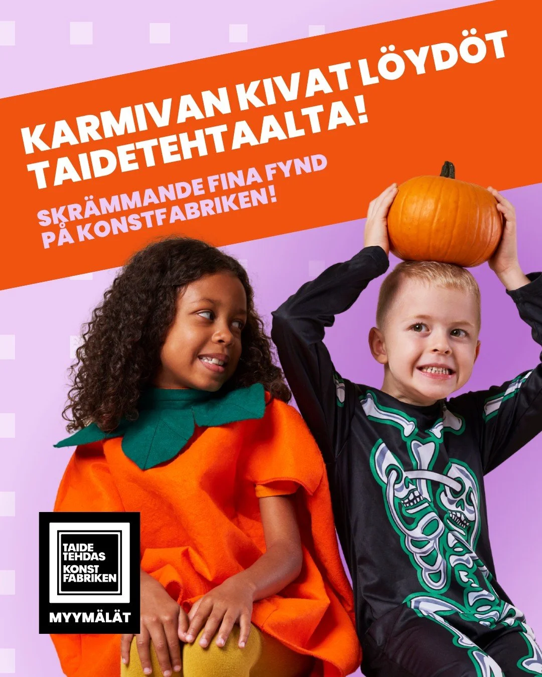 Halloween mieless&auml;? L&auml;hde l&ouml;yt&ouml;retkelle Taidetehtaalle!

🦇 Ideoita juhliin ja pient&auml; piristyst&auml;: Flying Tiger Copenhagen ja NORMAL.
🖤 Vaatetta omaan tyyliin: H&amp;M ja Cubus. 
👟 Liikett&auml; syysp&auml;iviin: Stadiu