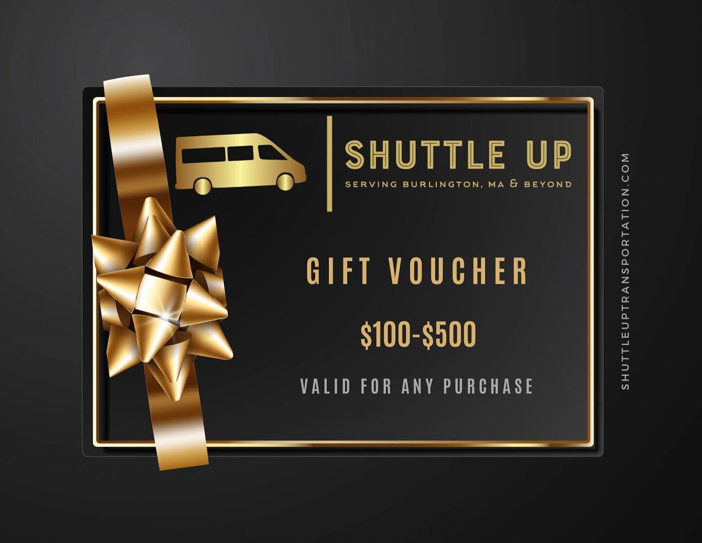 🌟 Exciting News! 🌟

Unwrap the Gift of Luxury with Shuttle Up! 🎁✨

This new year, we&rsquo;re spreading joy with our exclusive gift cards! 🚐💨 Elevate your travel experience or surprise a loved one with the gift of luxury transportation. 🎉 Wheth