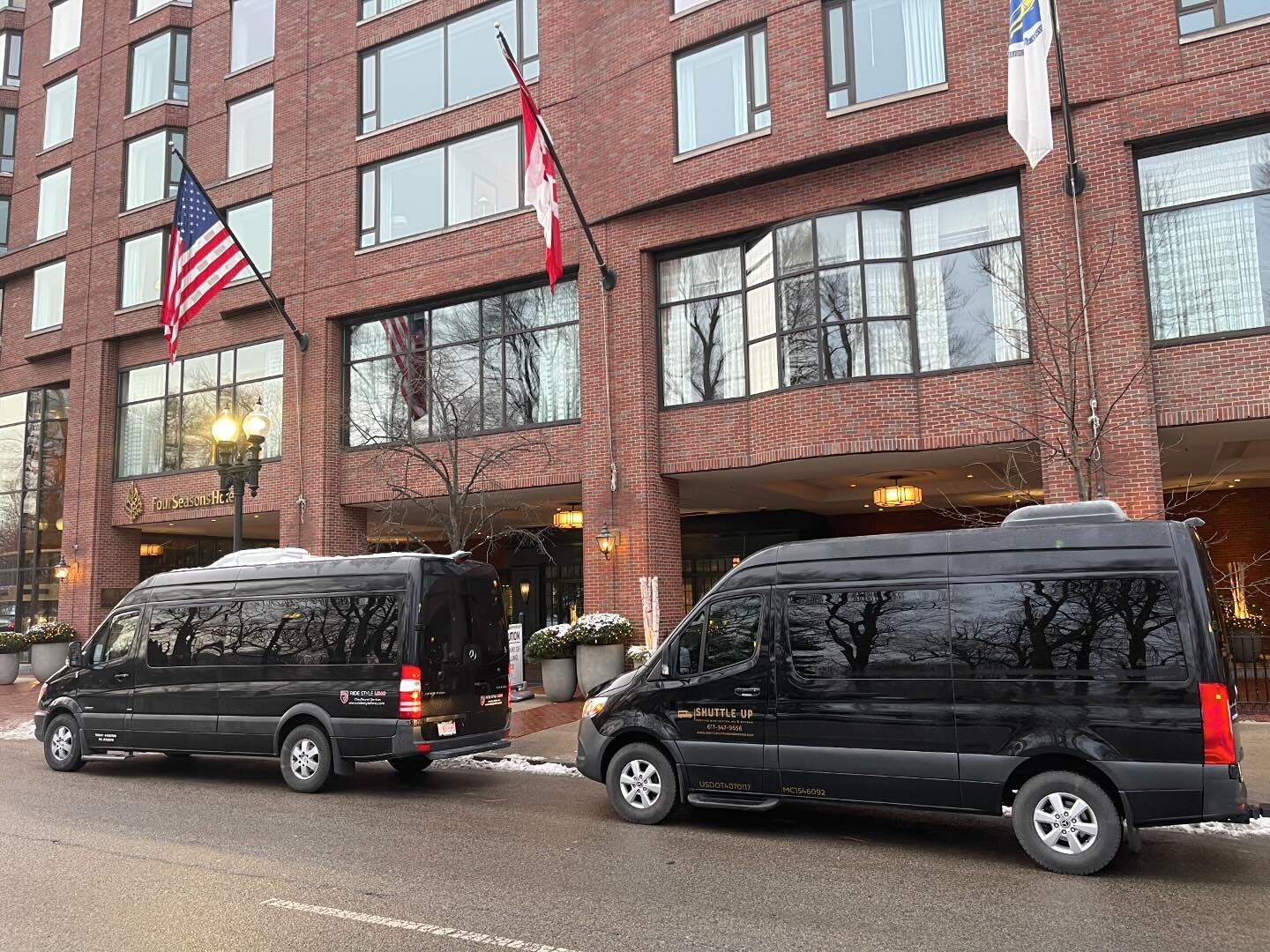Early morning pickup for this group of 20 executives. #shuttleuptransportation #fourseasonshotel #boston