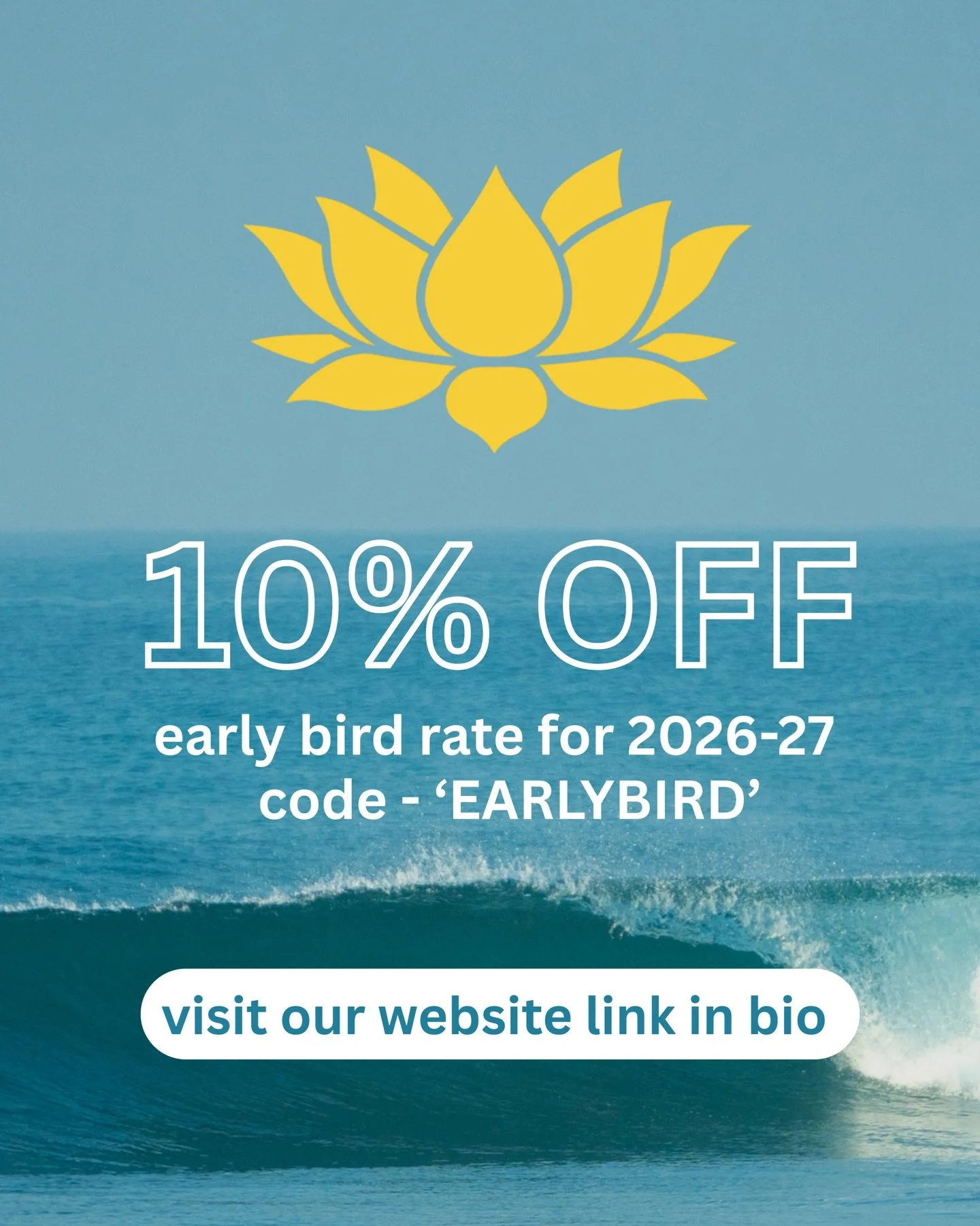 Early Bird 26/27 is live ✨🪷

We&rsquo;re opening next season early&hellip;
for those who feel the pull before the crowds.

And yeah - we know the world&rsquo;s in a bit of a state right now.

So we&rsquo;re choosing to do something that feels good t