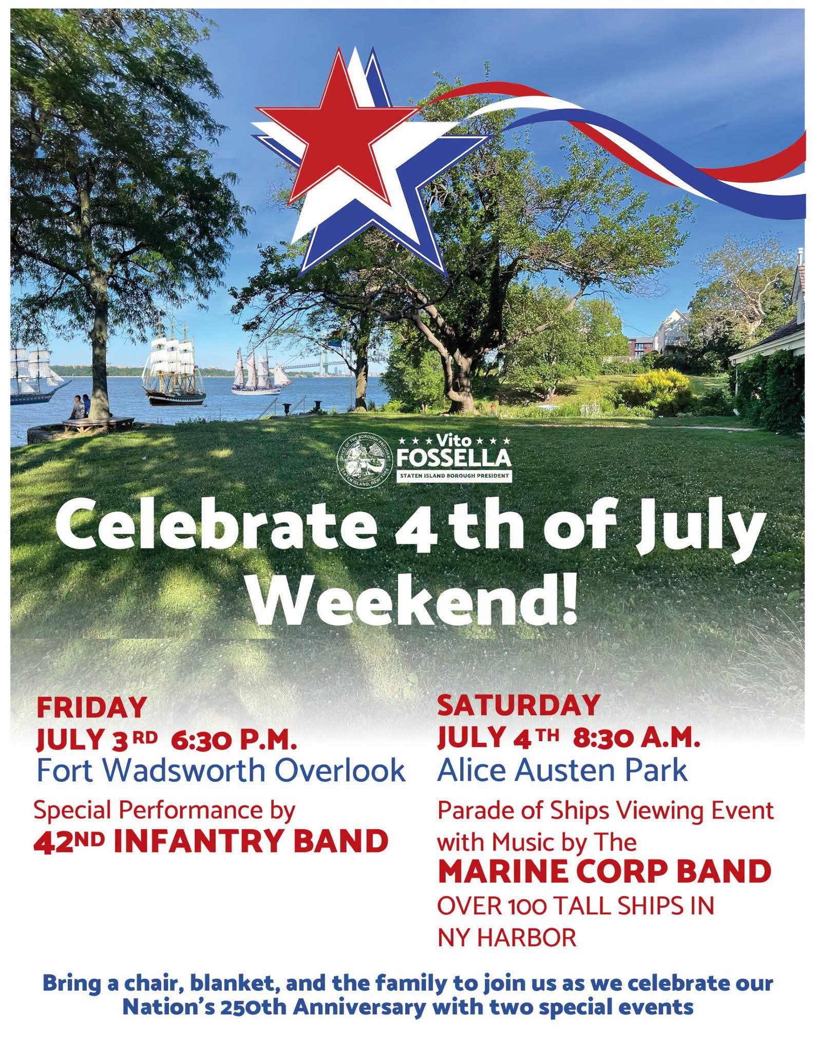 Borough President Vito Fossella Presents  42nd Infantry Band Performance at Fort Wadsworth Overlook