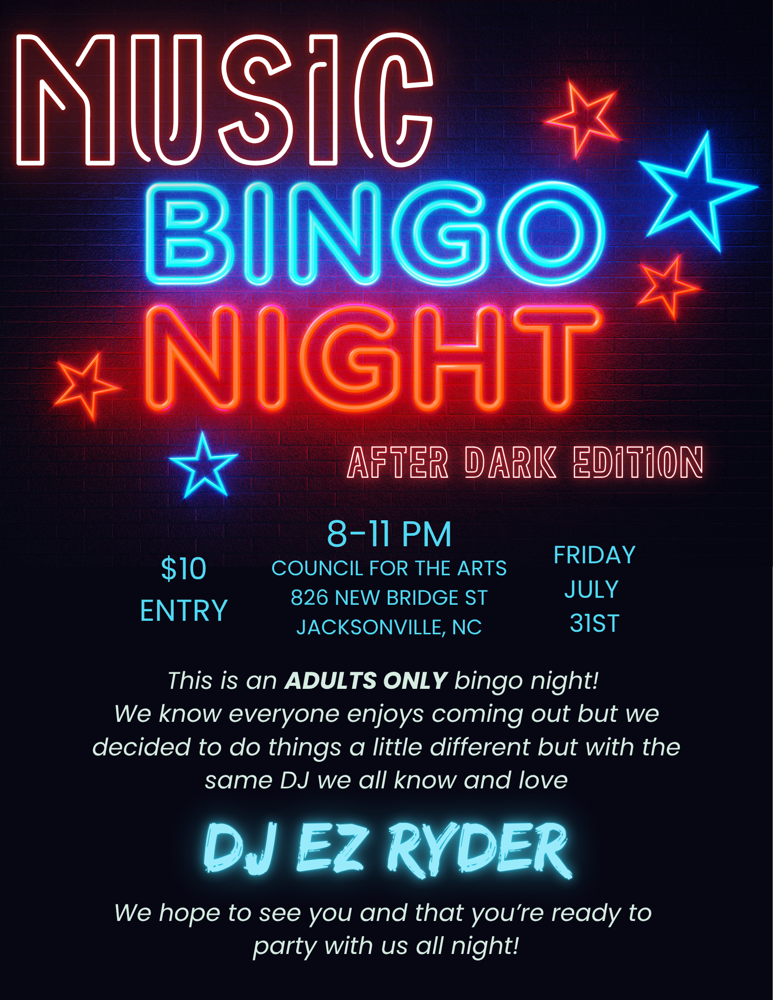 Music Bingo After Dark Edition