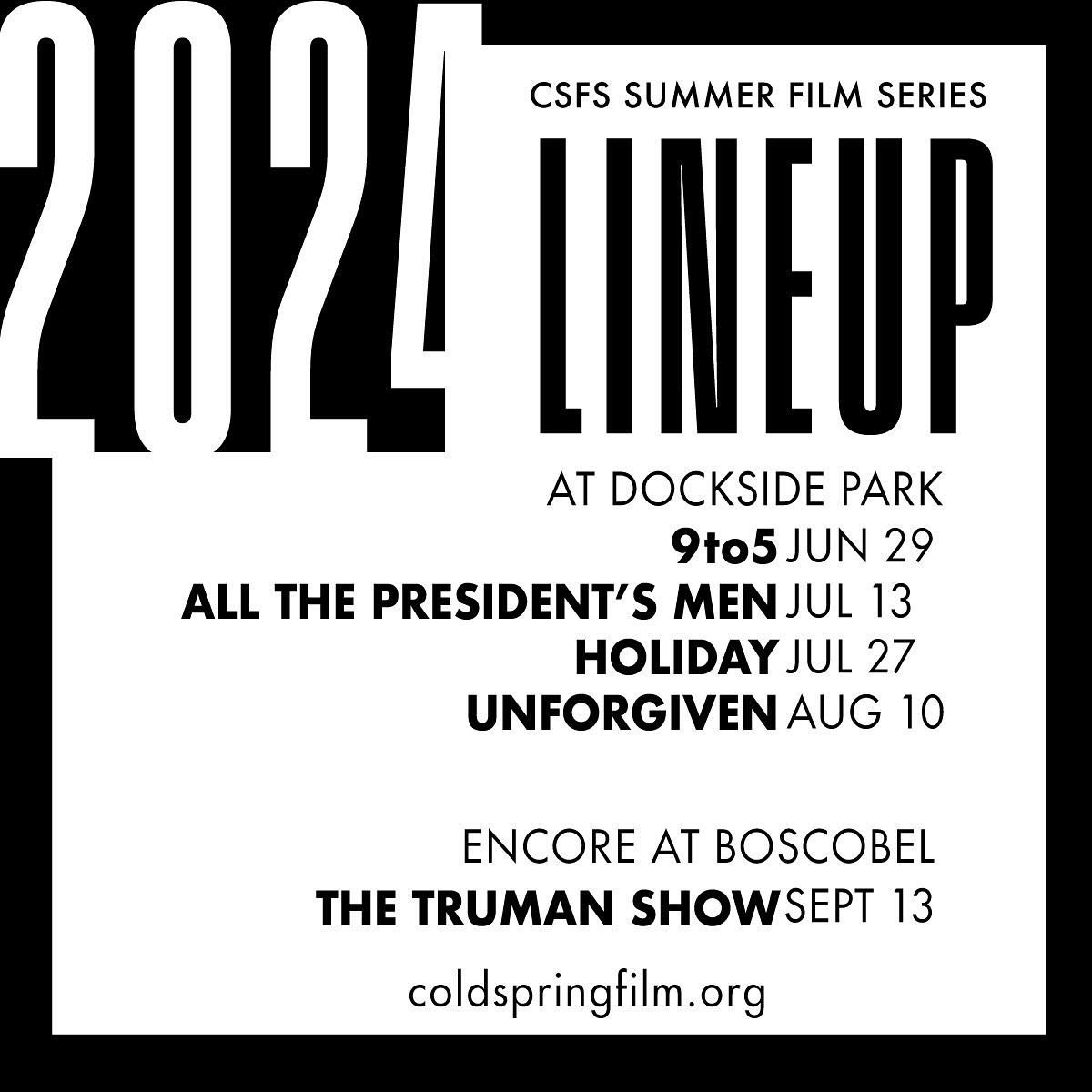 Announcing our 14th season of FREE outdoor films! Please visit coldspringfilm.org for all the info and to support these free screenings. Summer can&rsquo;t come soon enough. See you there!