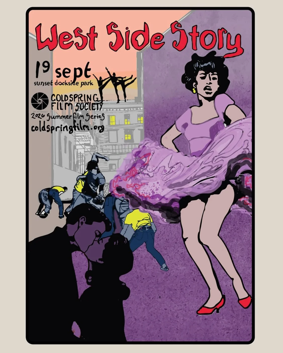 FINAL film of the season! Pack a picnic, round up the family and join us on Saturday Sept 19 at Dockside Park for a free screening of the milestone musical that broke all the records: West Side Story (Robert Wise and Jerome Robbin&rsquo;s, 1961). 

F