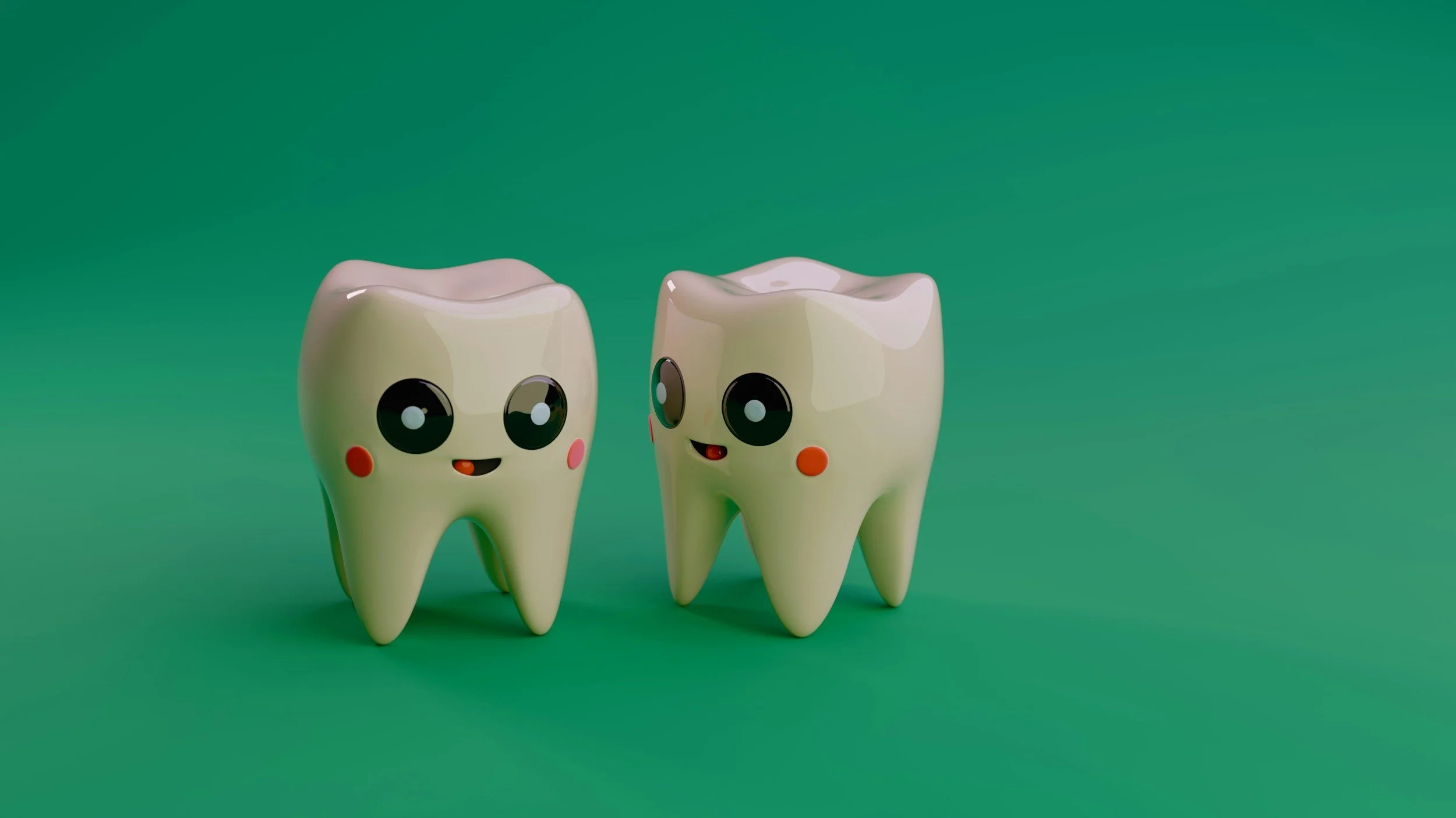 ceramic tooth figurines smiling faces, how often should you floss