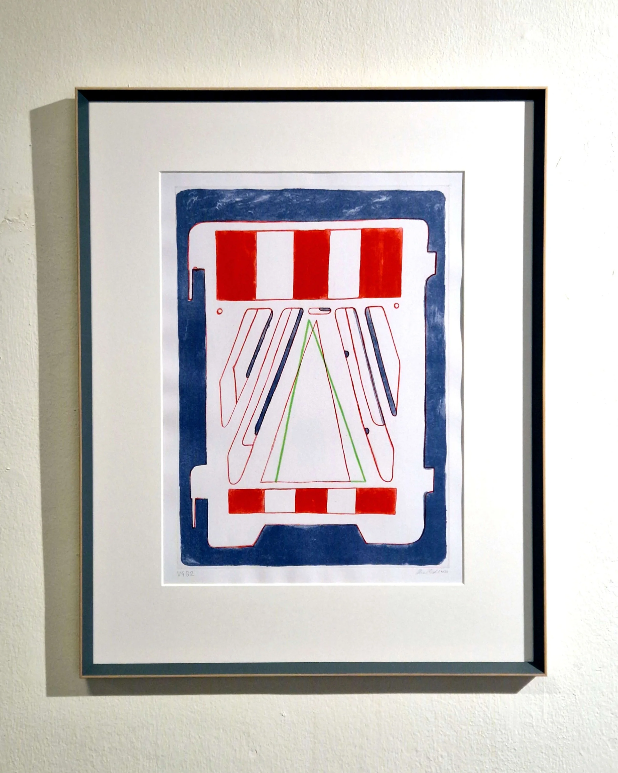 Title: n.T. (Barrier)
Technique: Algraphy in 2 (resp. 3) colors on Agrippina hellweiß 300g
Size: 35 x 50cm
Variants (no edition): V1 T, V1 G, V2 1, V2 2, V3, V4 G1, V4 G2, VG 5, V5 S1, V5 S2
Year: 2024