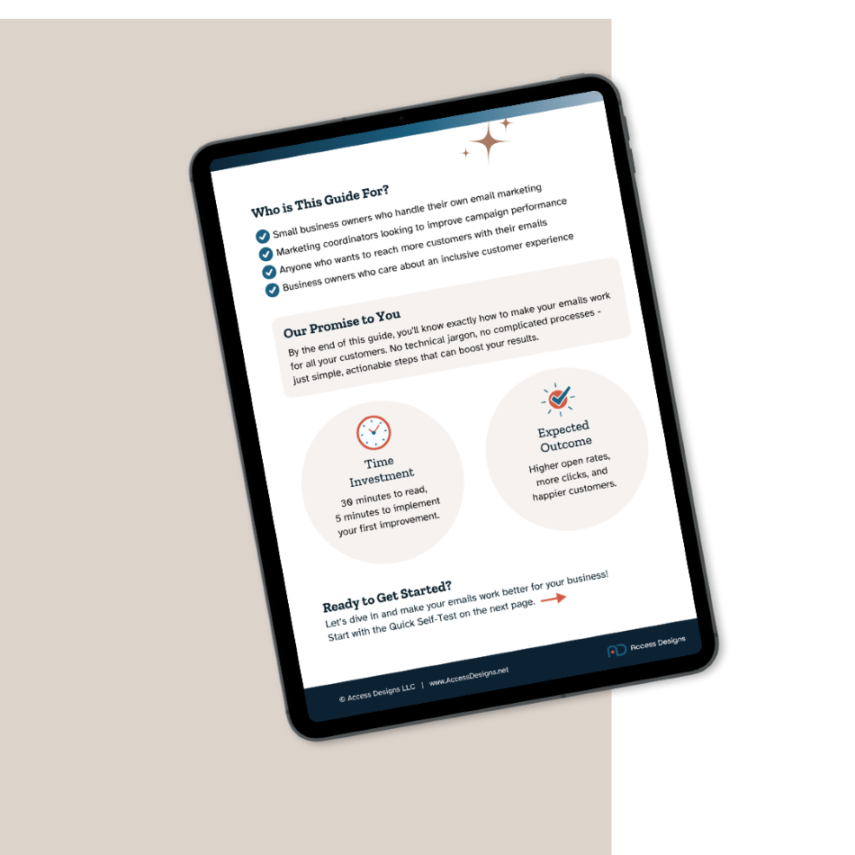 The "Who is this guide for" page of the printable displayed on a tablet.