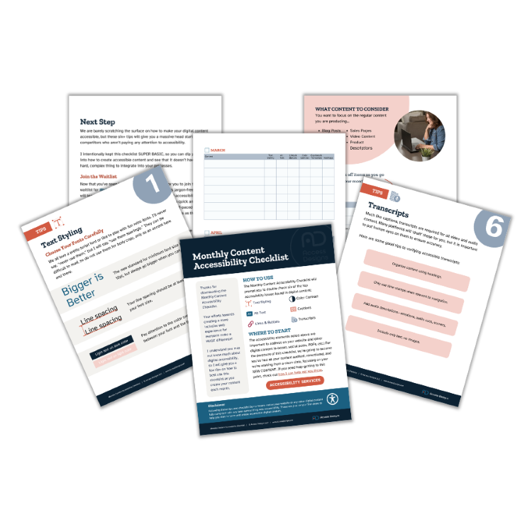 Monthly Content Accessibility Checklist (PDF)