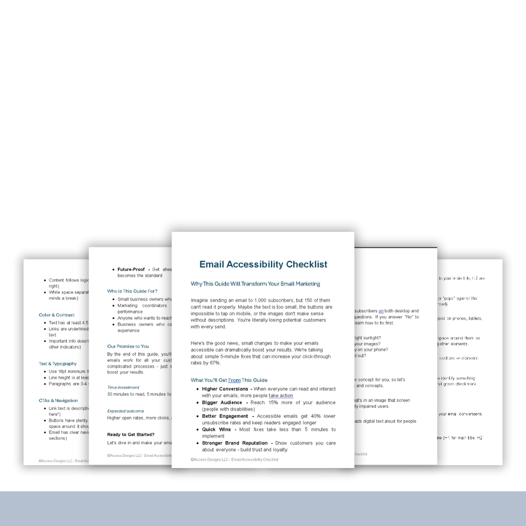 Several pages from the checklist feathered out on a white background.