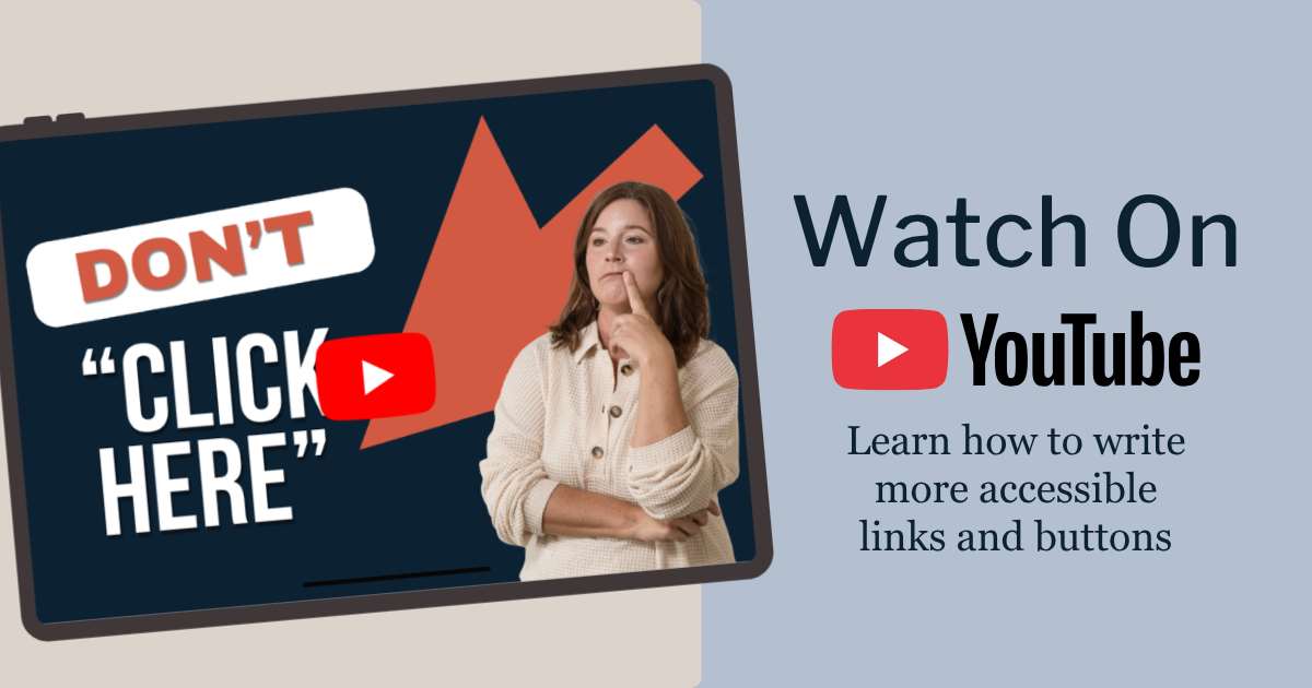 Watch our video on why "click here" links are bad for your website (and what to use instead)