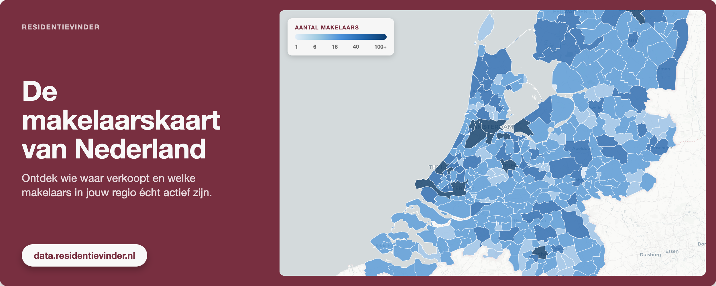 De makelaarskaart van Nederland: ontdek wie waar verkoopt