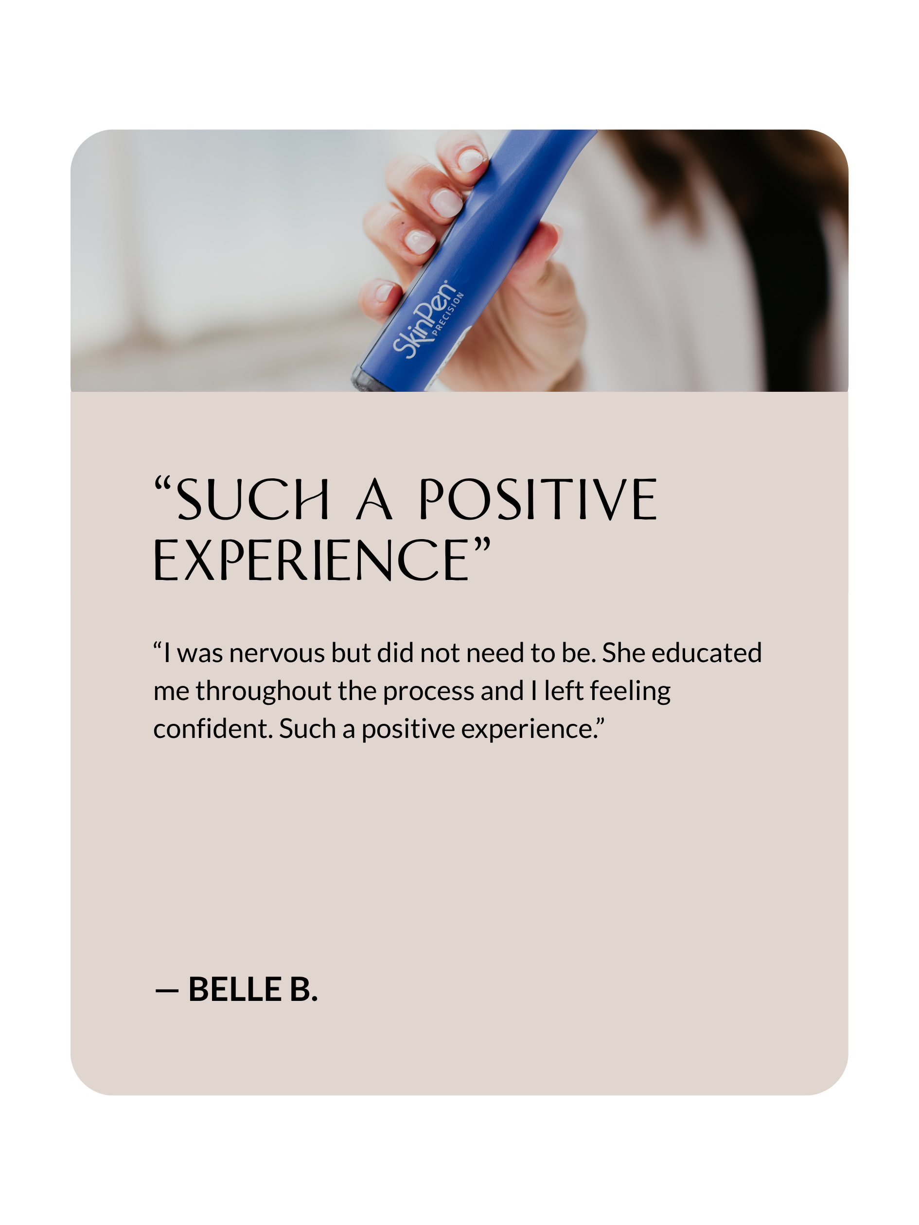 Client testimonial about Erbium laser under-eye results at Sona Medical Aesthetics Newcastle WA