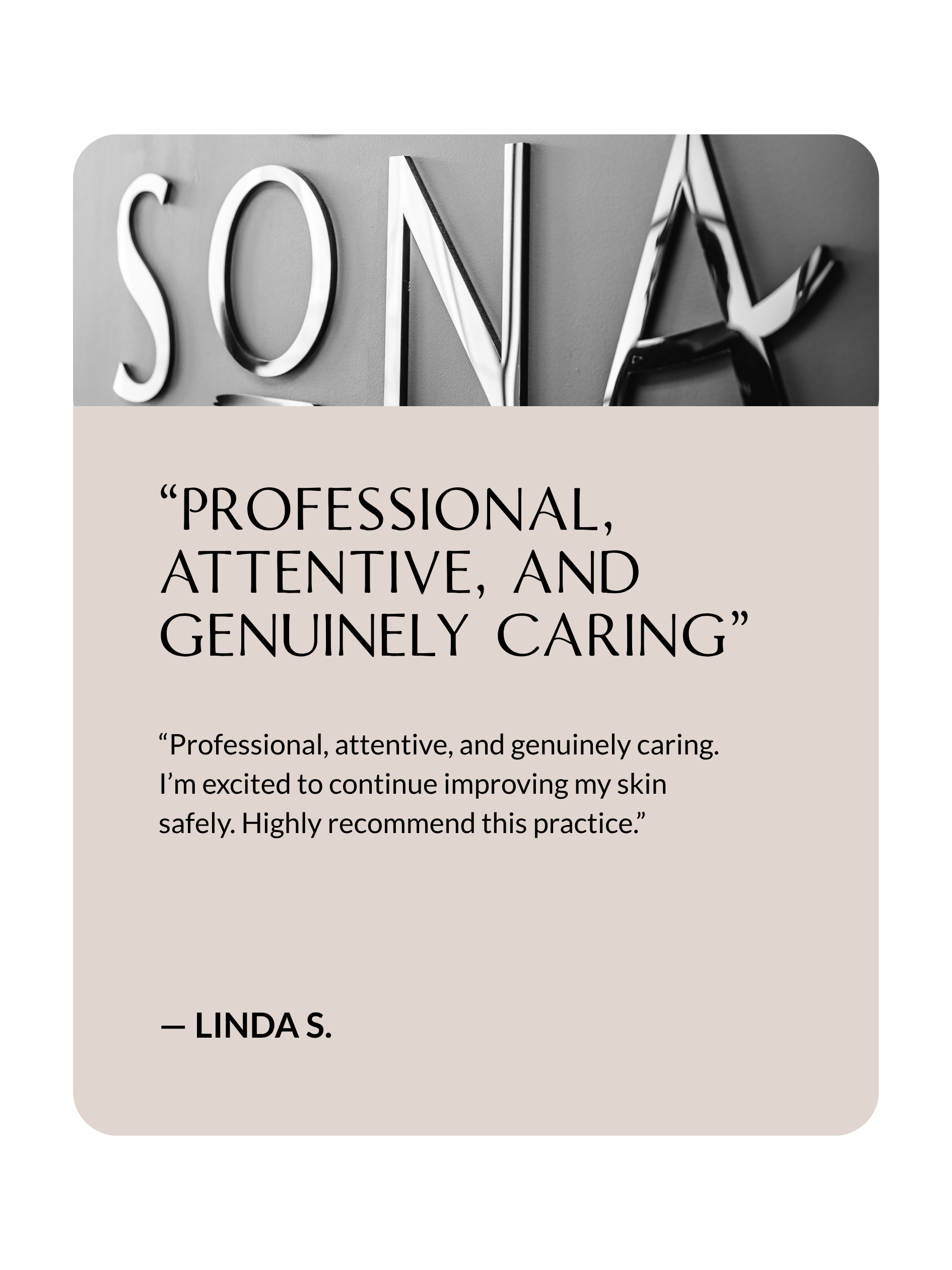 Client testimonial about melasma pigment correction at Sona Medical Aesthetics Newcastle WA