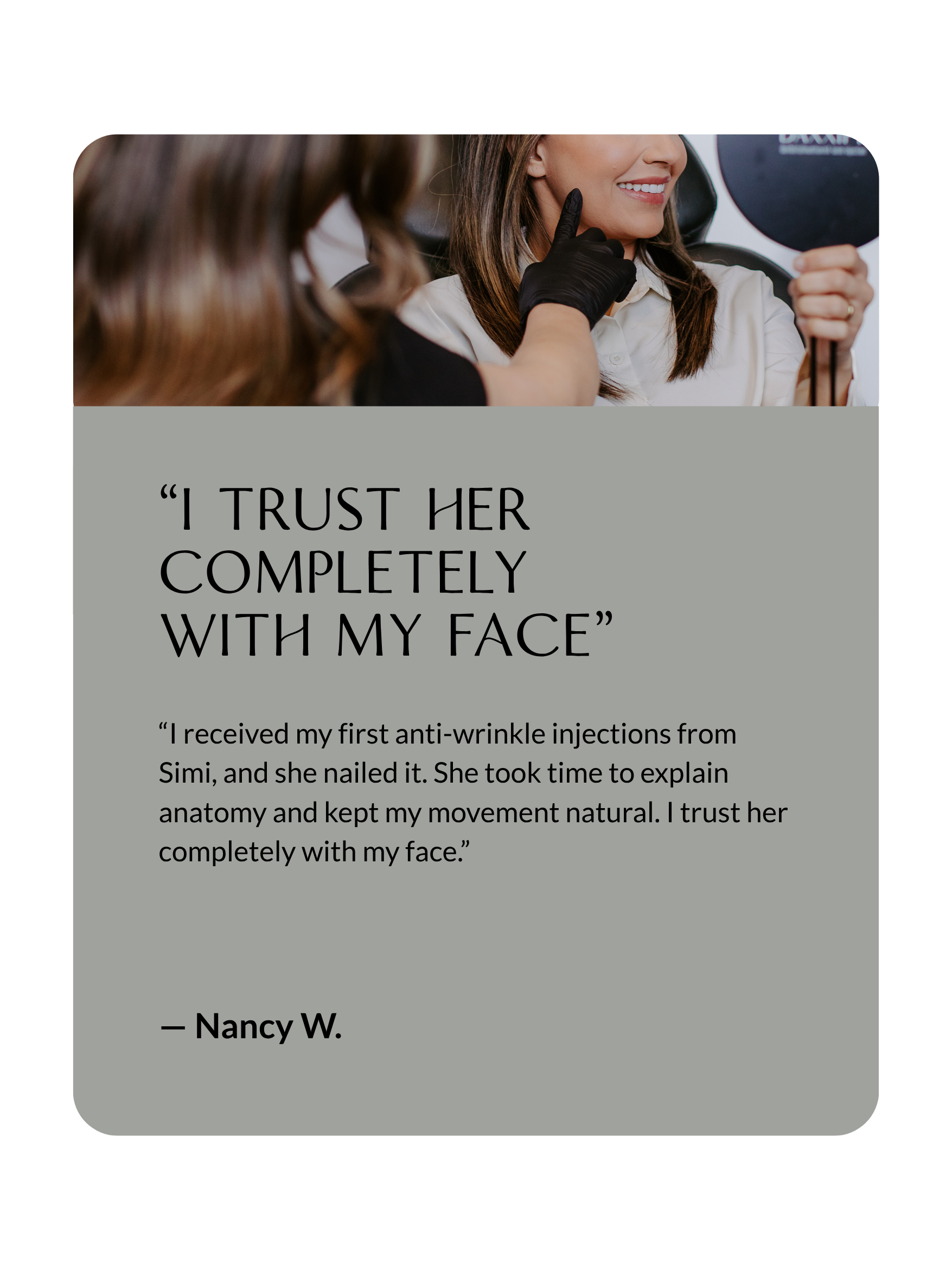 Sona Aesthetics Testimonial from Samantha S