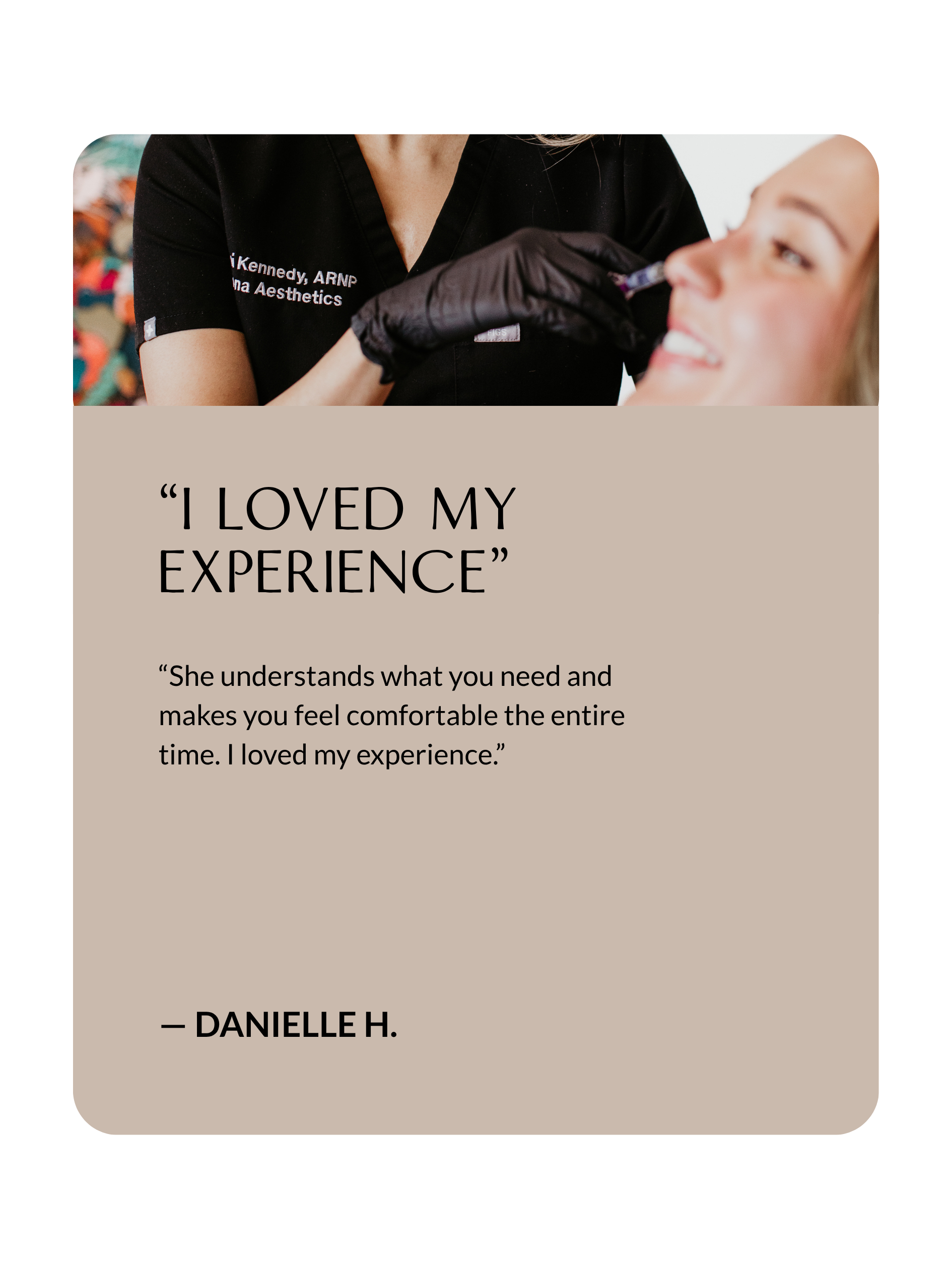 Client testimonial about natural facial volume results at Sona Medical Aesthetics Newcastle WA