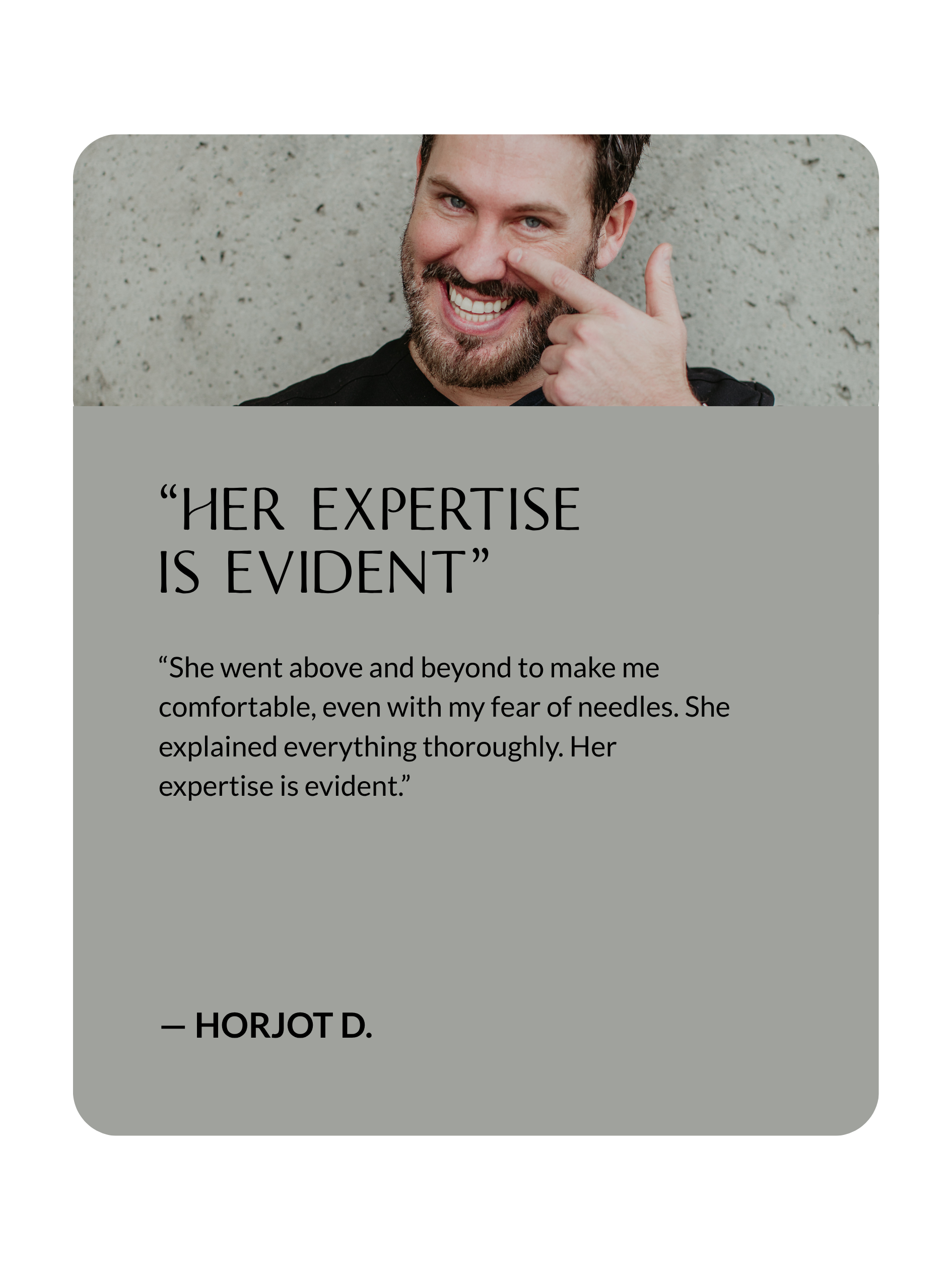 Client testimonial about under-eye dark circle treatment at Sona Medical Aesthetics Newcastle WA