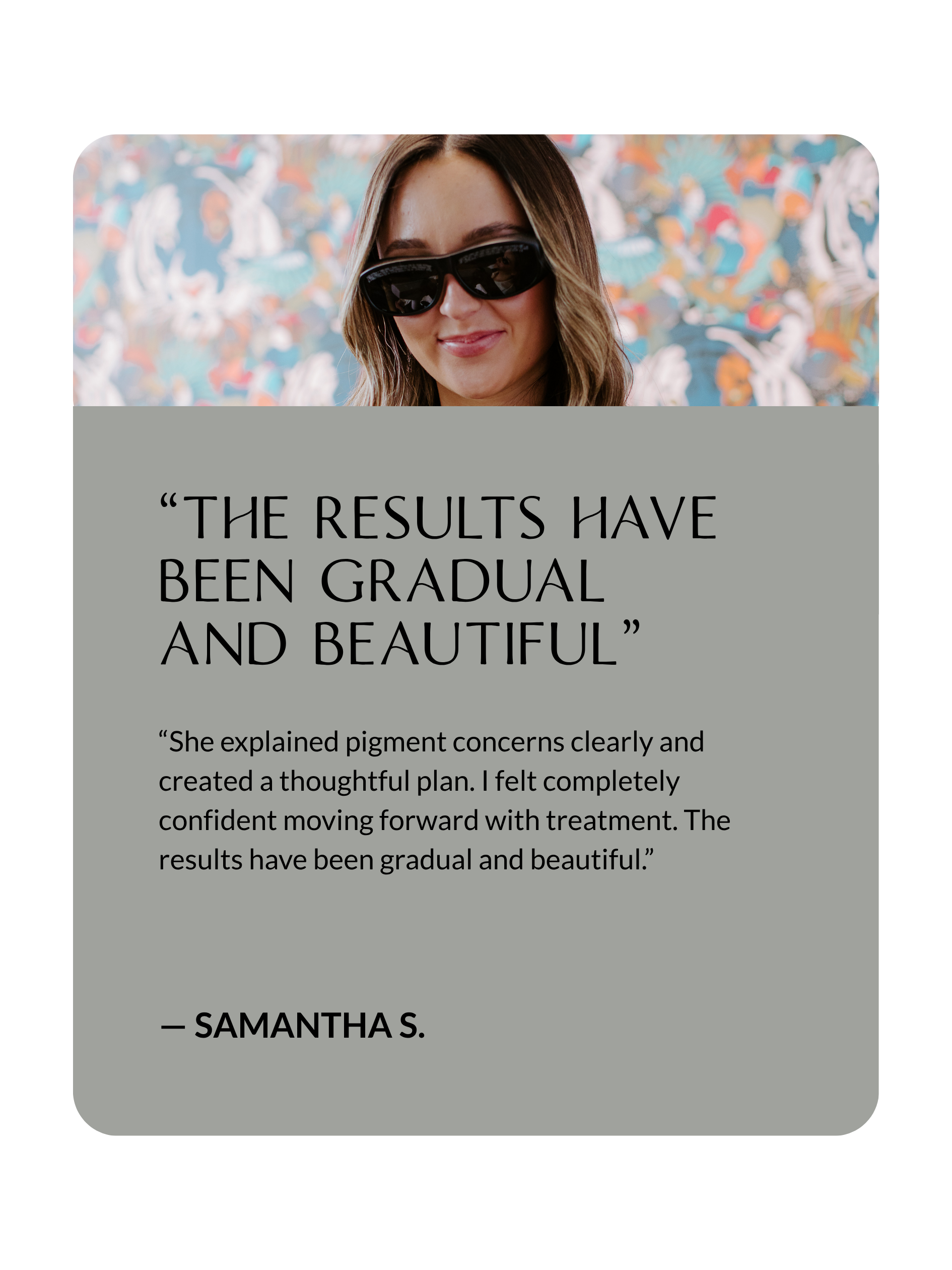 Client testimonial about melasma treatment results at Sona Medical Aesthetics Newcastle WA