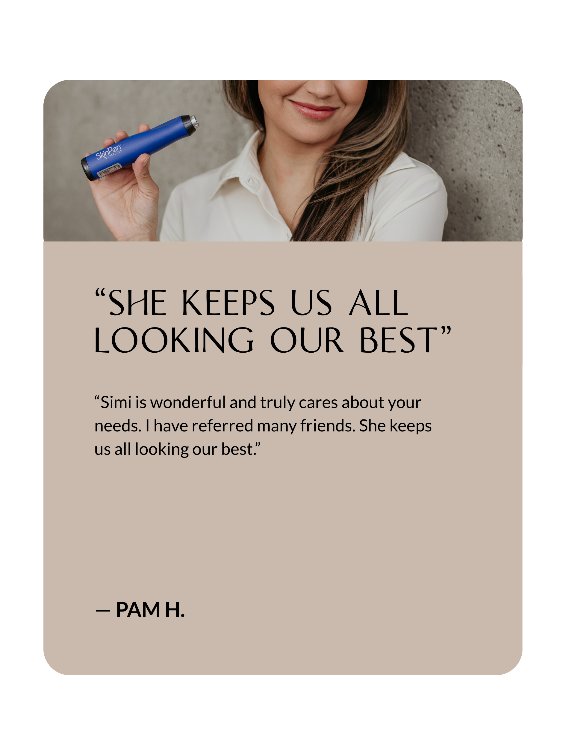 Client testimonial about microneedling pore refinement at Sona Medical Aesthetics Newcastle WA