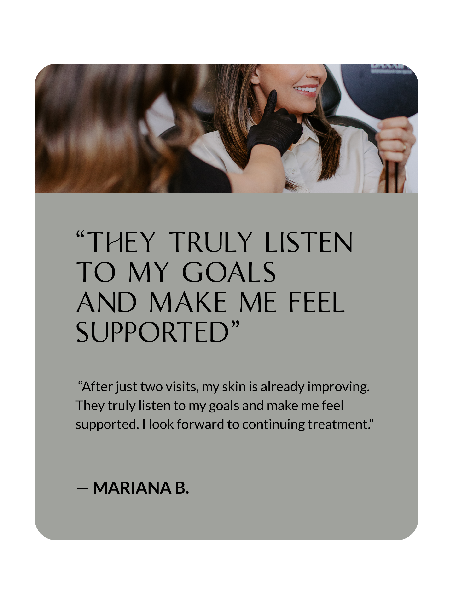 Client testimonial about IPL redness treatment results at Sona Medical Aesthetics Newcastle WA