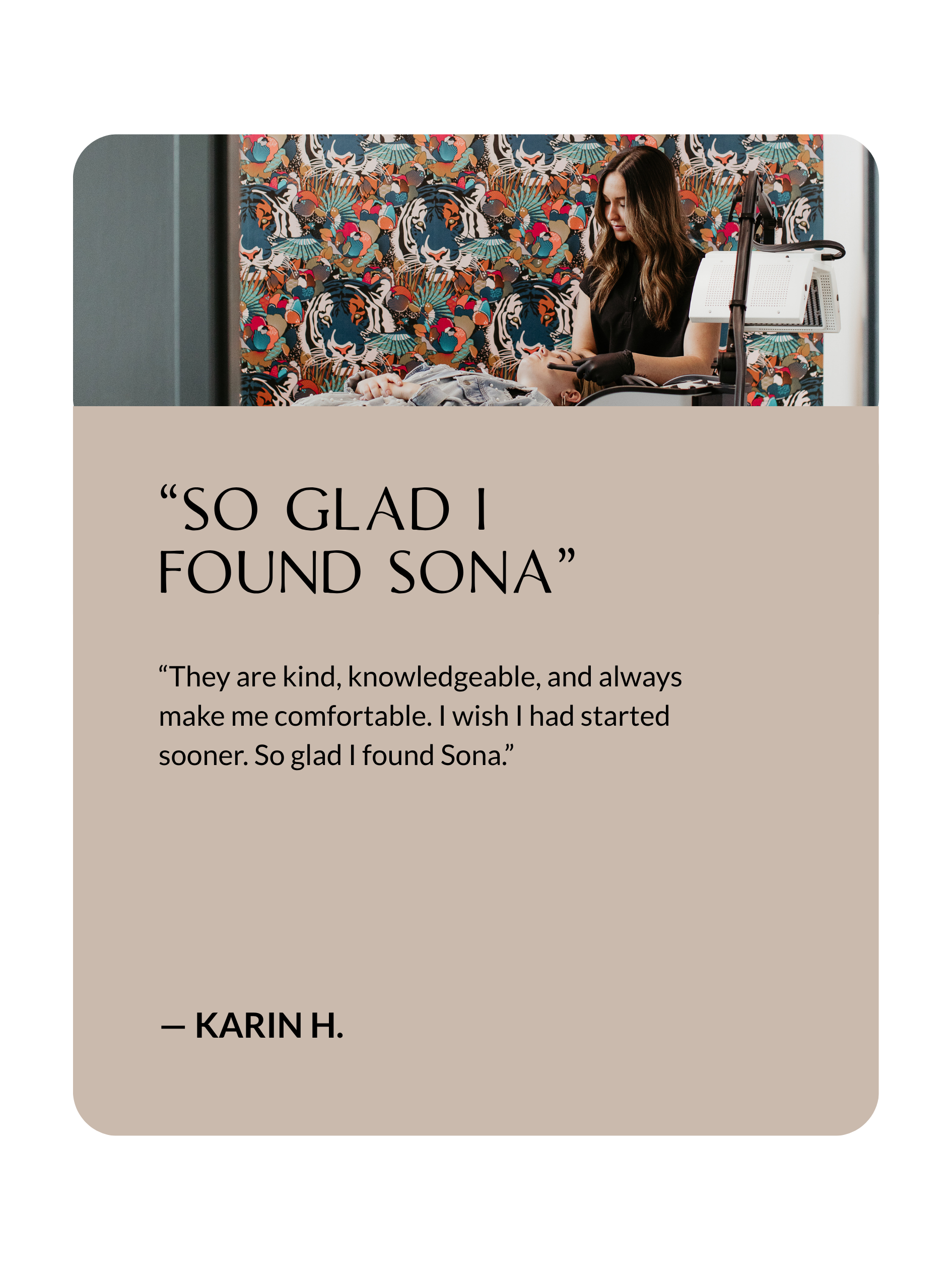 Client testimonial about Salt Facial and acne treatment at Sona Medical Aesthetics Newcastle WA