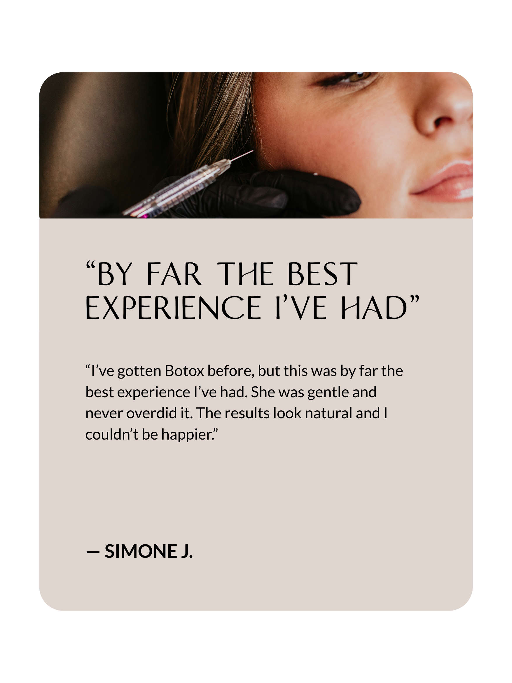 Sona Aesthetics Testimonial from Linda S