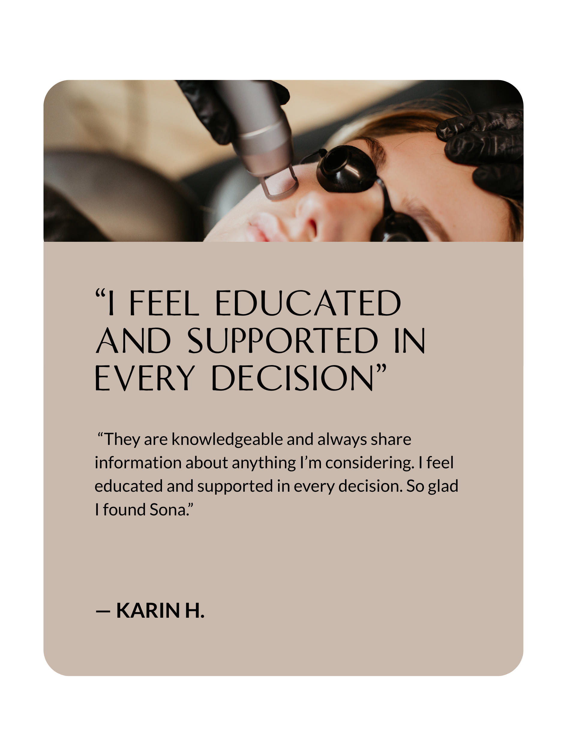 Client testimonial about Pico laser melasma treatment at Sona Medical Aesthetics Newcastle WA