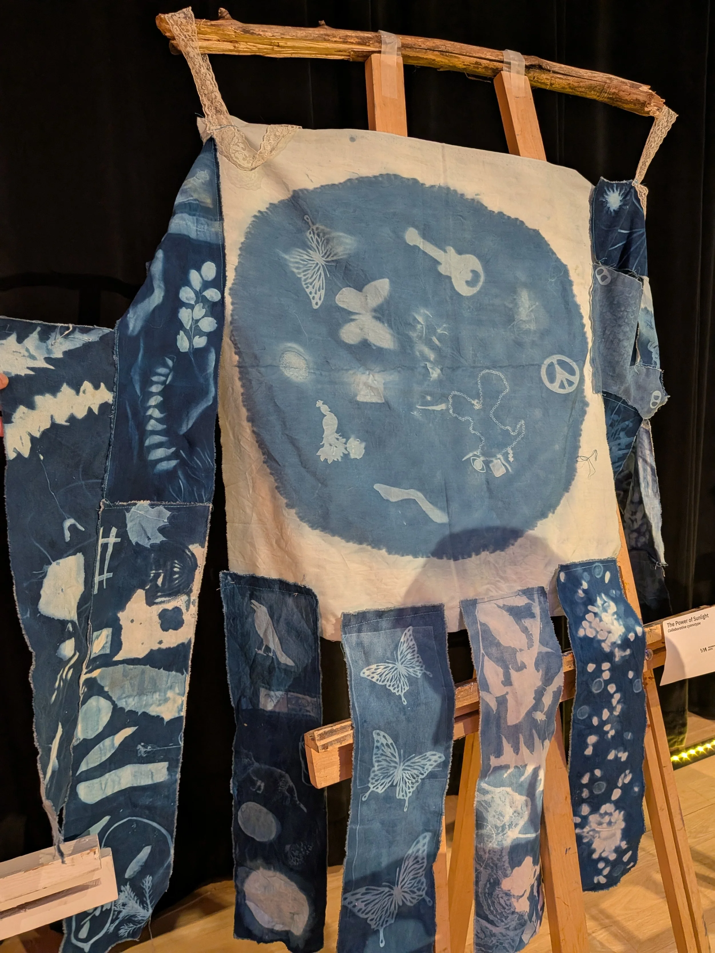 Communal Cyanotype project from Workman Arts Course